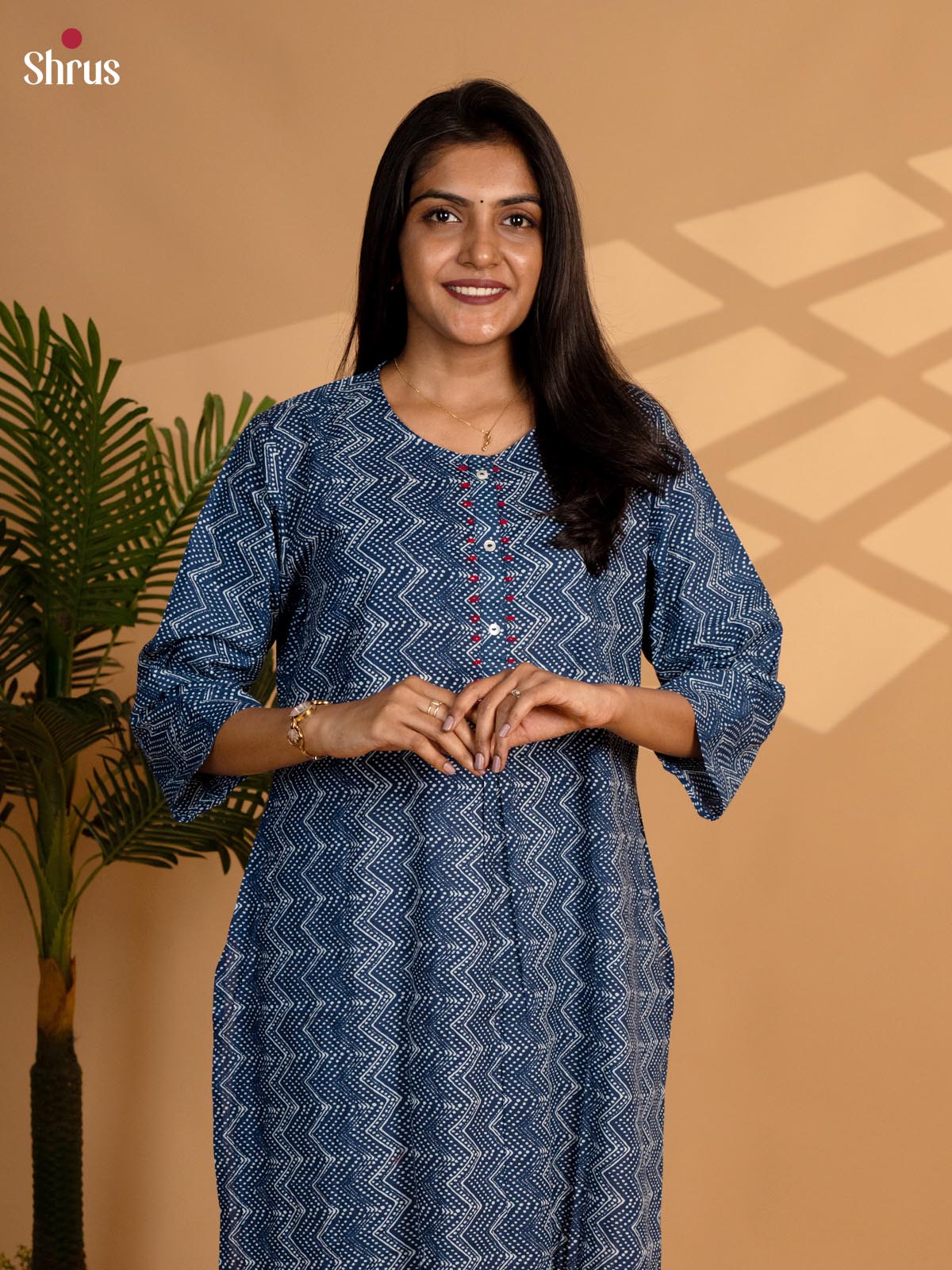 Blue - Readymade kurti - Shop on ShrusEternity.com