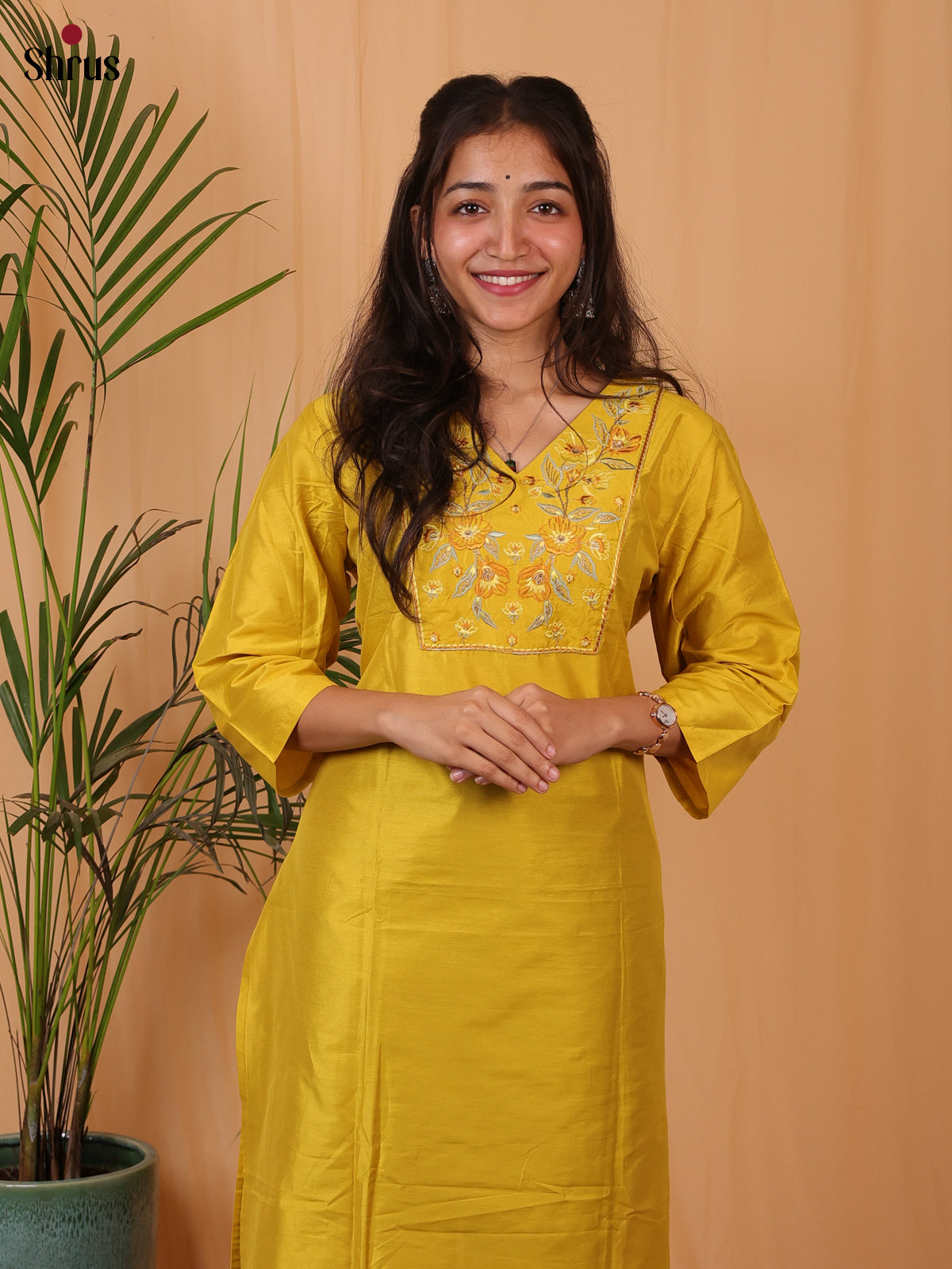 Mustard - Readymade Kurti - Shop on ShrusEternity.com