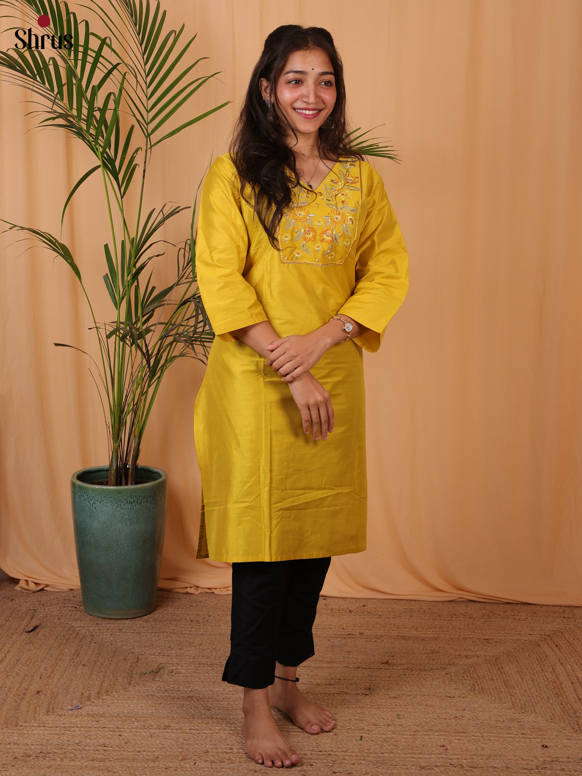Mustard - Readymade Kurti - Shop on ShrusEternity.com