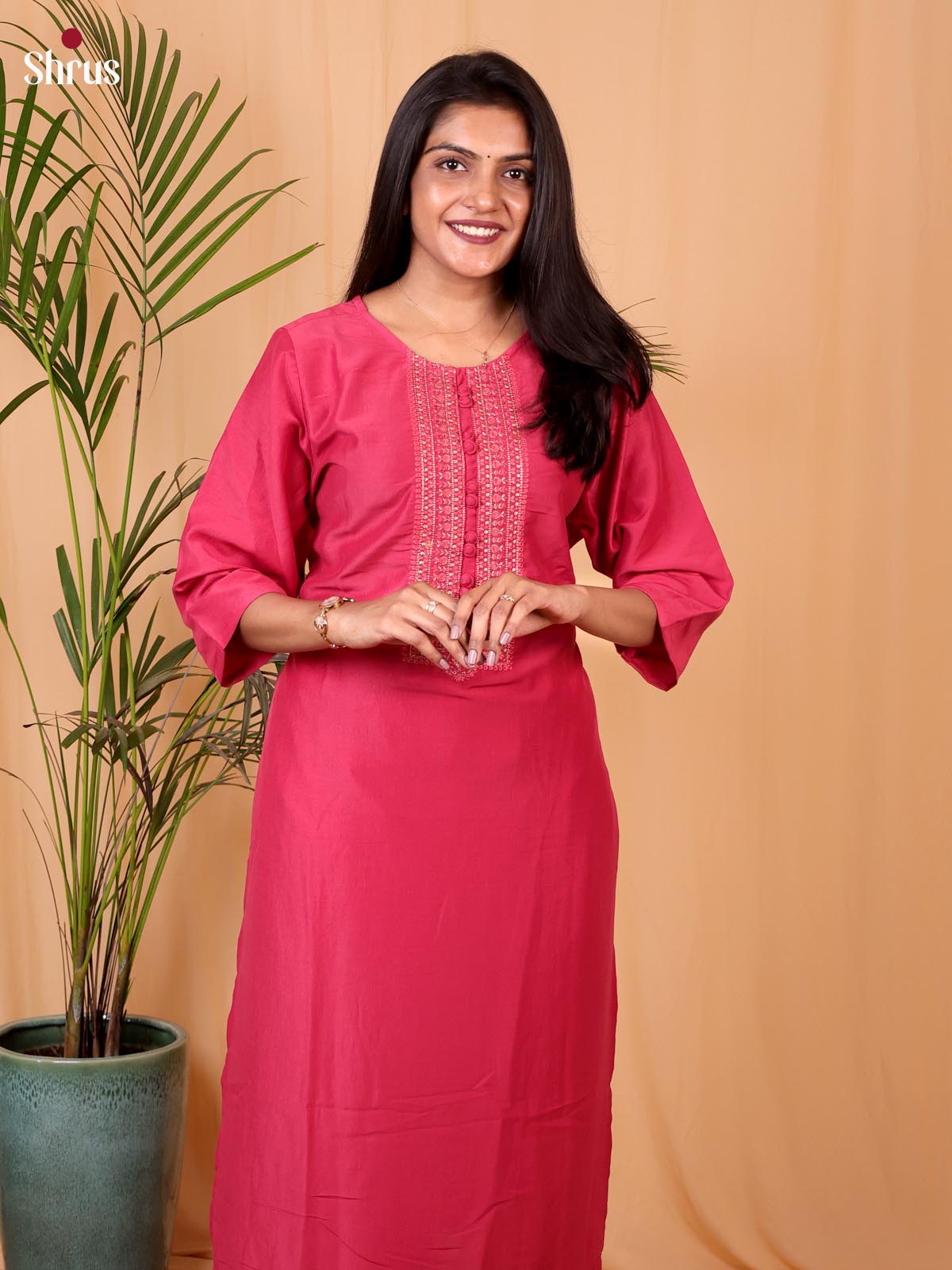 Red - Readymade kurti - Shop on ShrusEternity.com