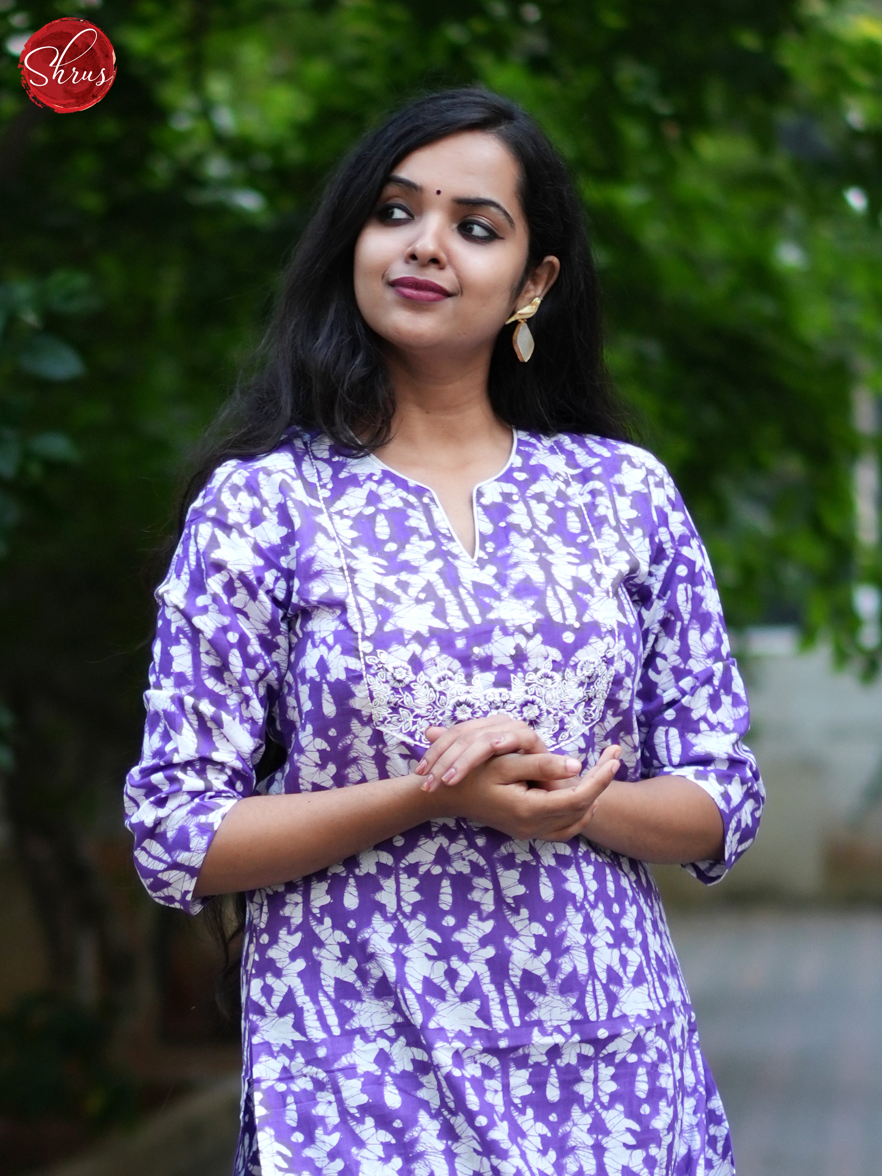 Lavender - Block printed Casual Readymade Kurti - Shop on ShrusEternity.com