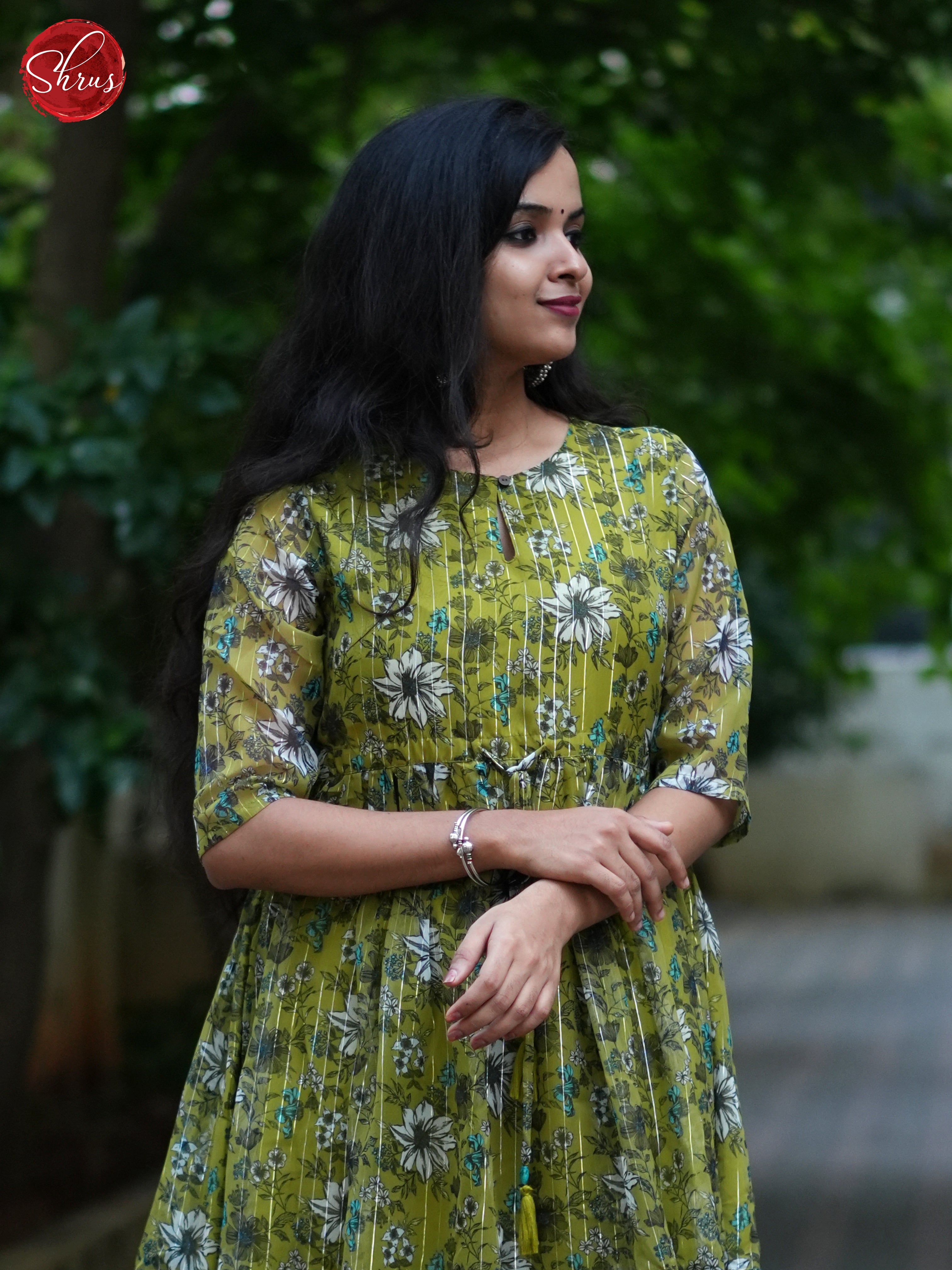 Green -Cotton Printed Readymade Kurti - Shop on ShrusEternity.com