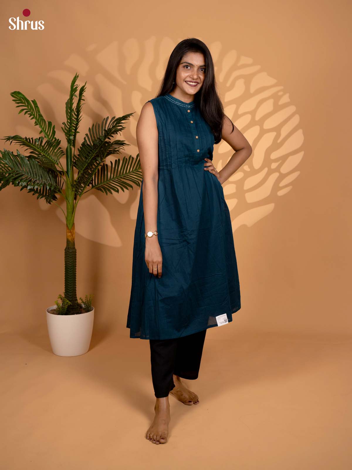 Blue - Readymade Kurti - Shop on ShrusEternity.com