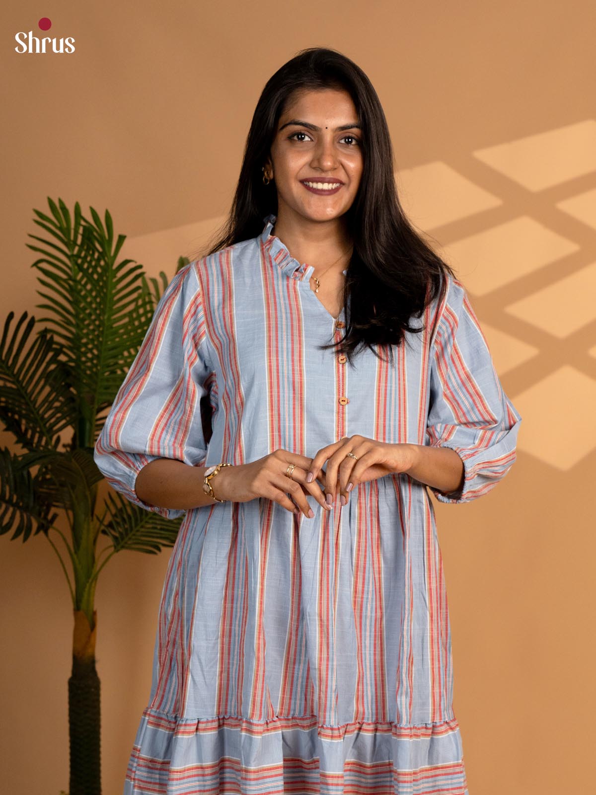 Blue - Readymade Kurti - Shop on ShrusEternity.com