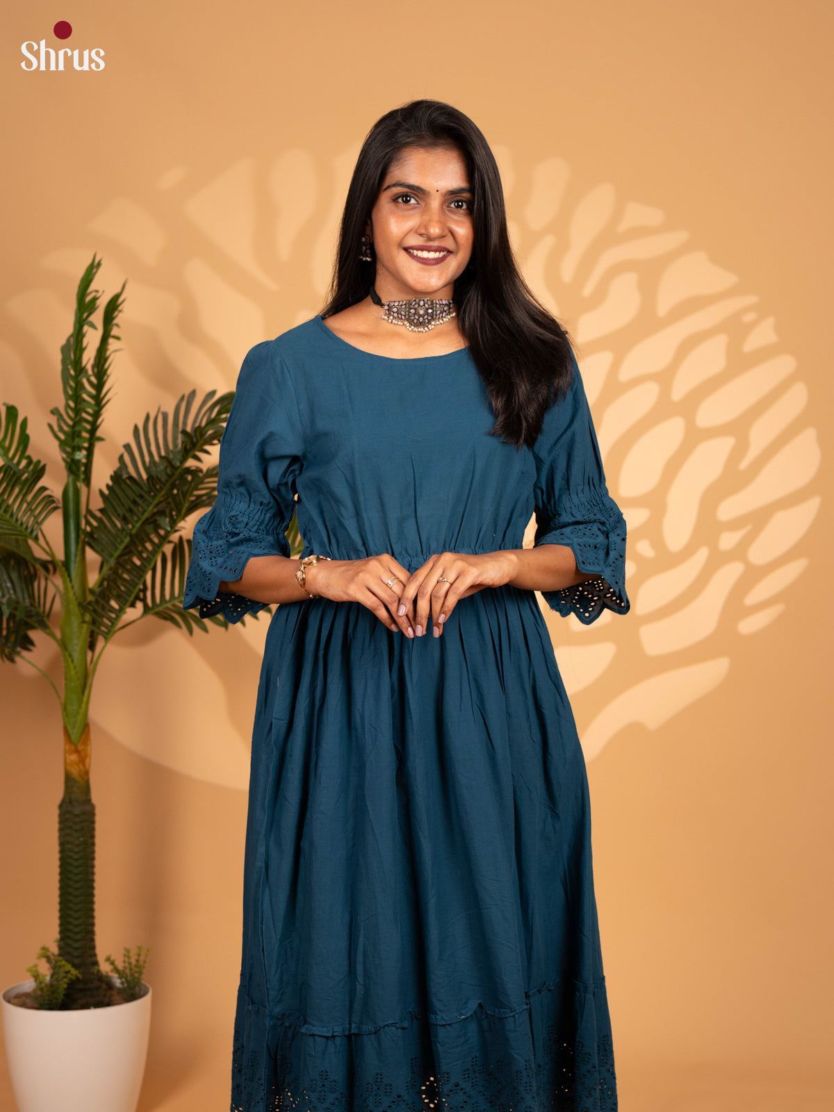 Blue - Hakoba Readymade Kurti - Shop on ShrusEternity.com