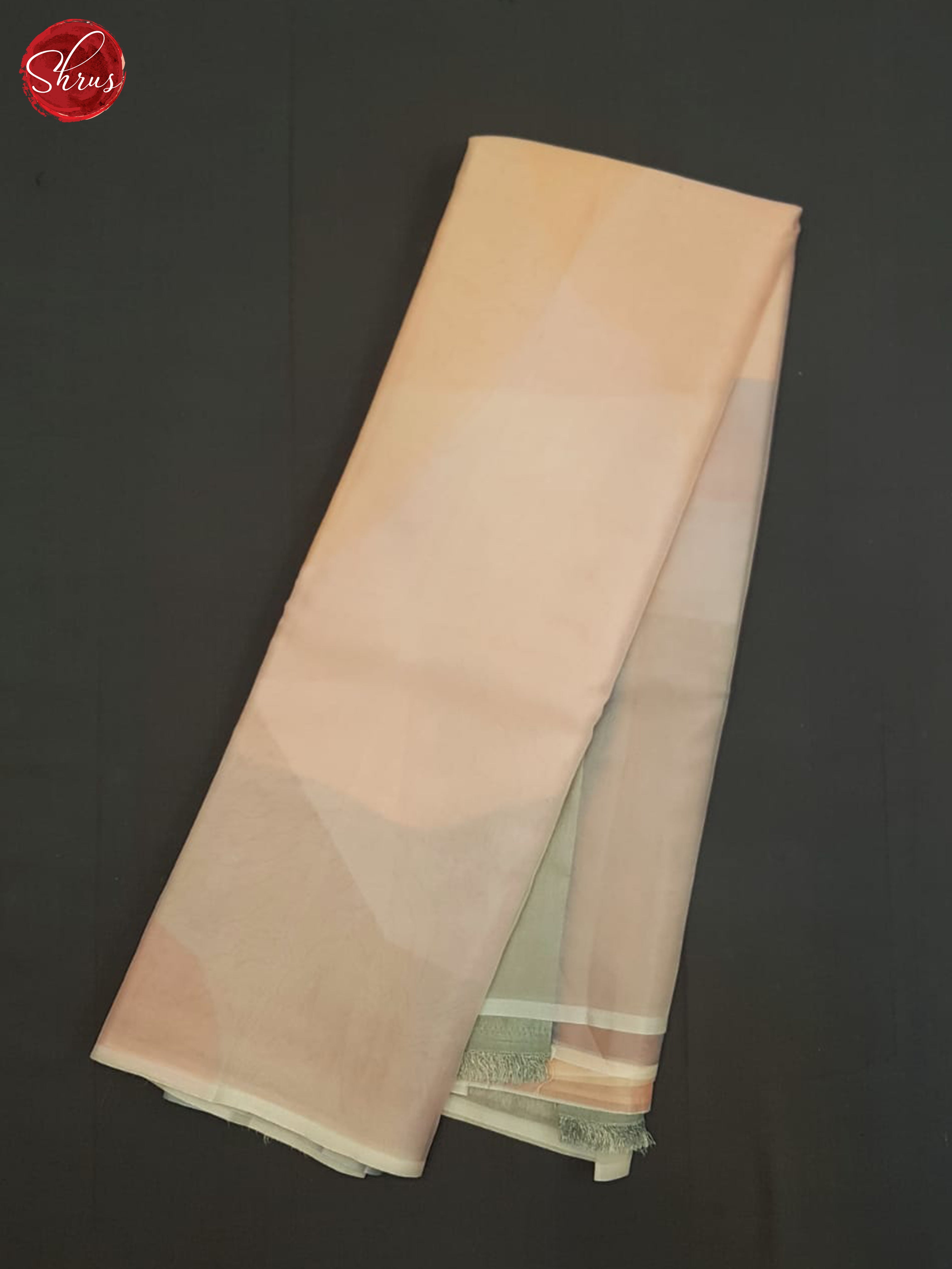 Peaches Pink And Grey - Semi Organza Saree - Shop on ShrusEternity.com