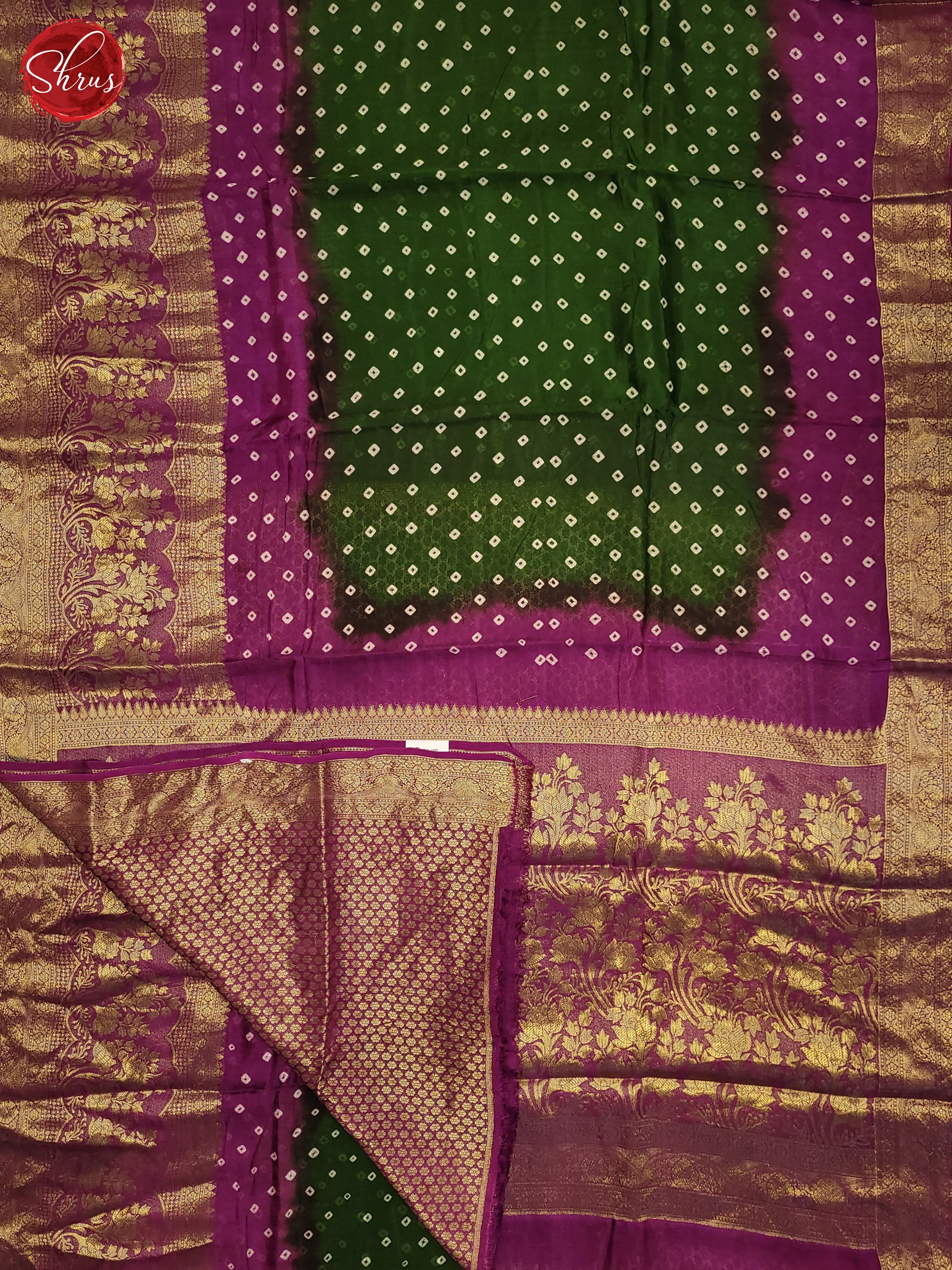 Green & Vadamalli - Art Bandhini Saree - Shop on ShrusEternity.com