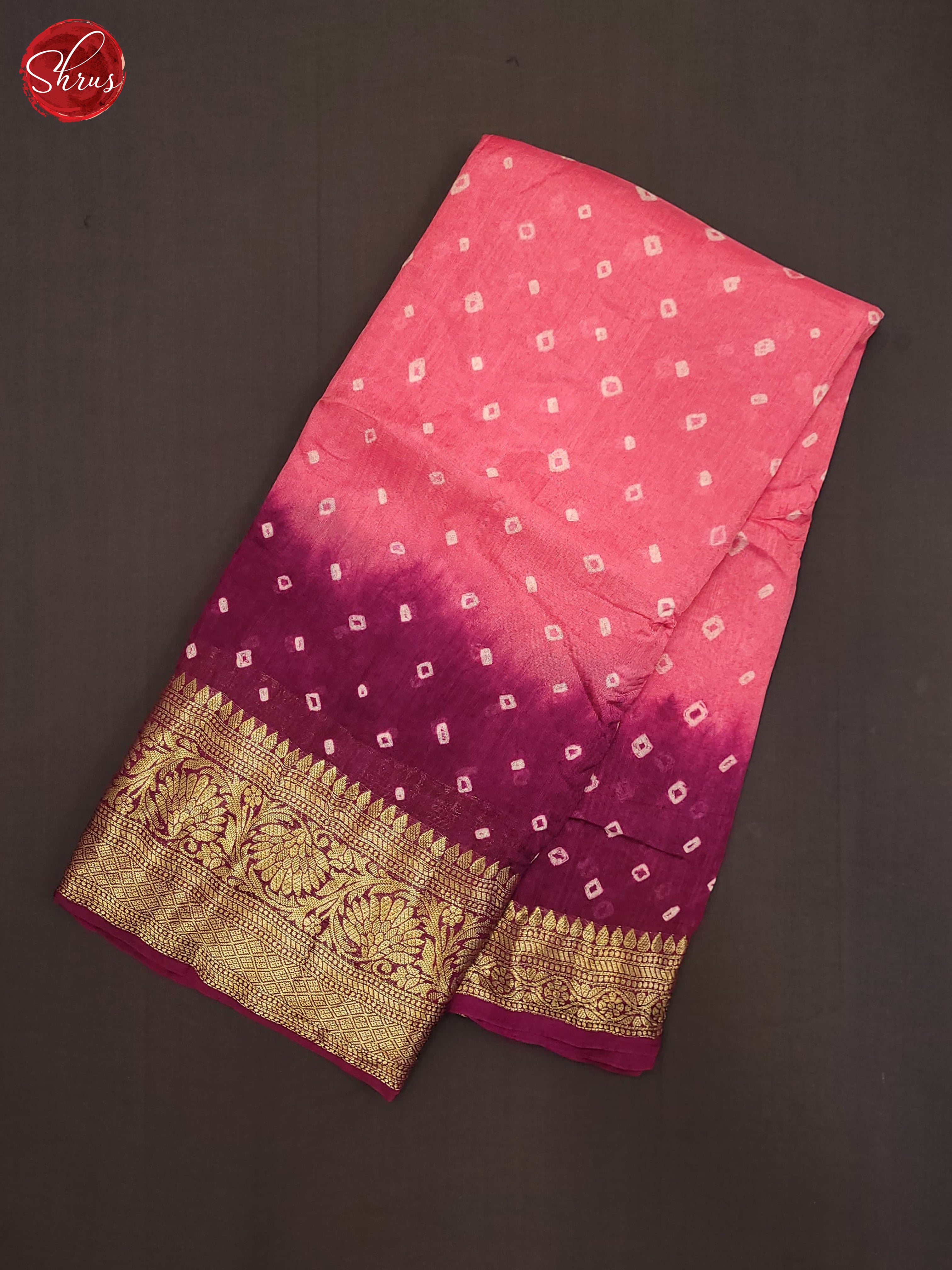 Pink & Purple - Art Bandhini Saree - Shop on ShrusEternity.com