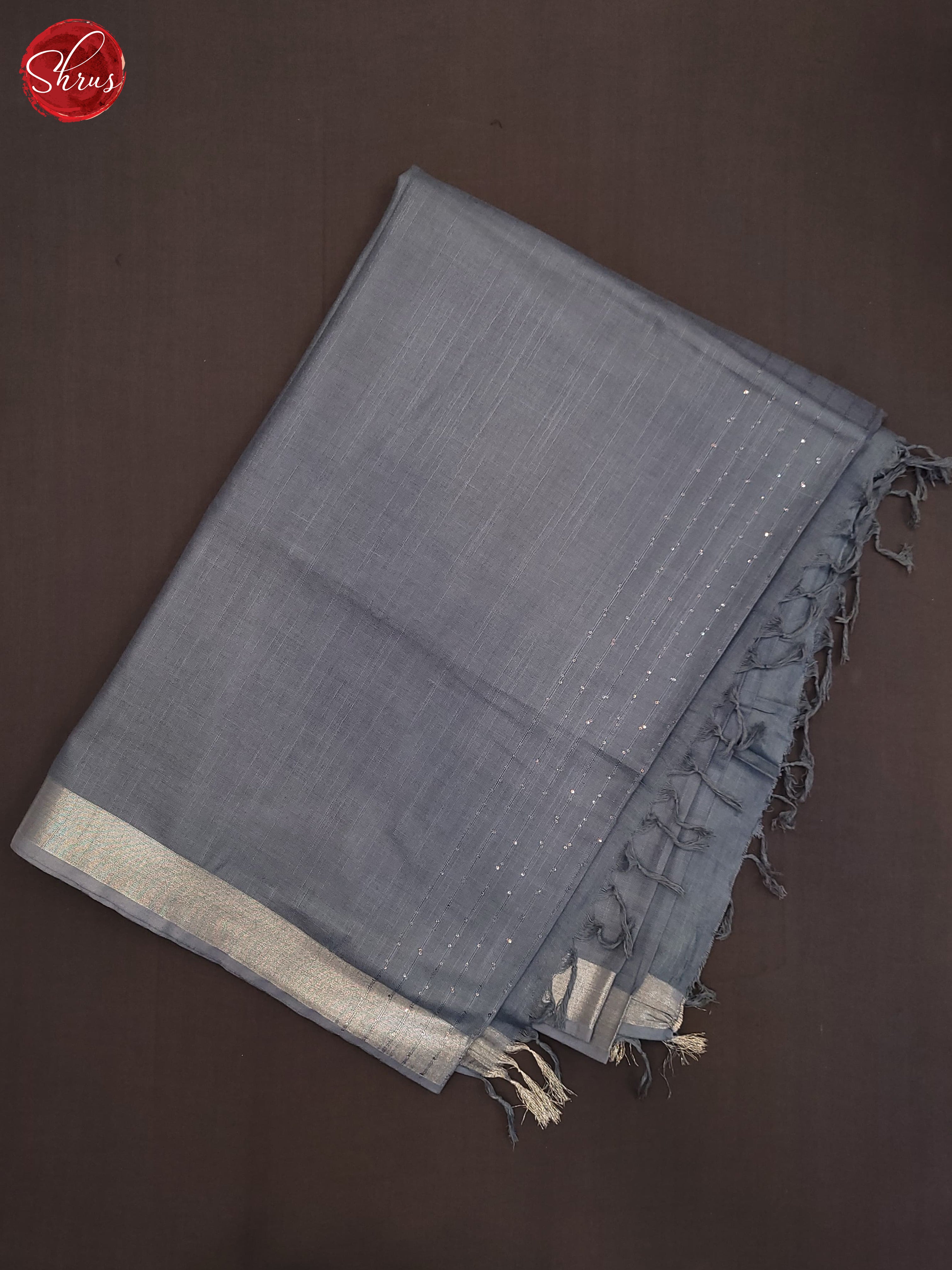 Grey (Single Tone)- Linen Cotton Saree - Shop on ShrusEternity.com