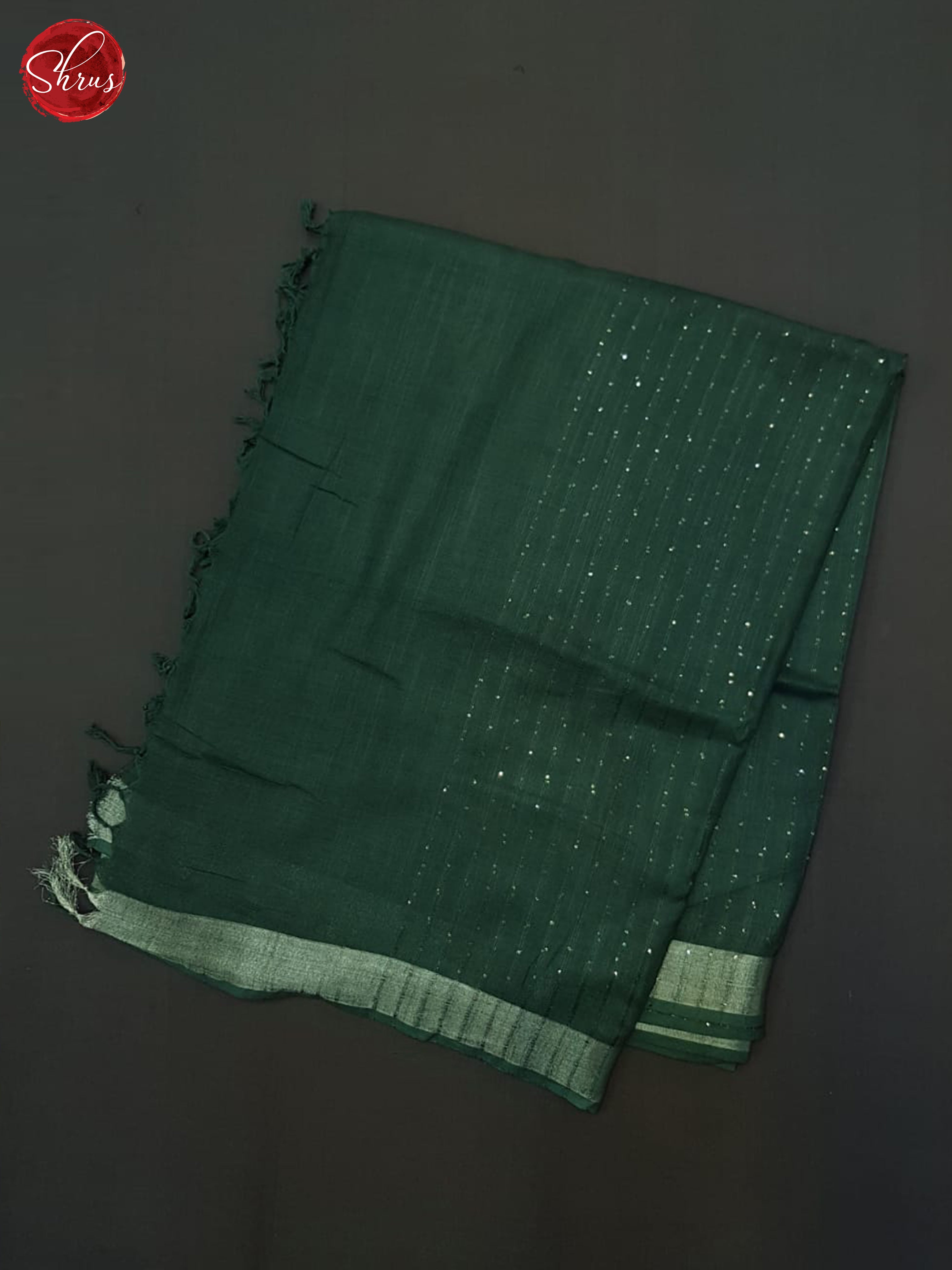 Green(single tone) - Linen Cotton Saree - Shop on ShrusEternity.com