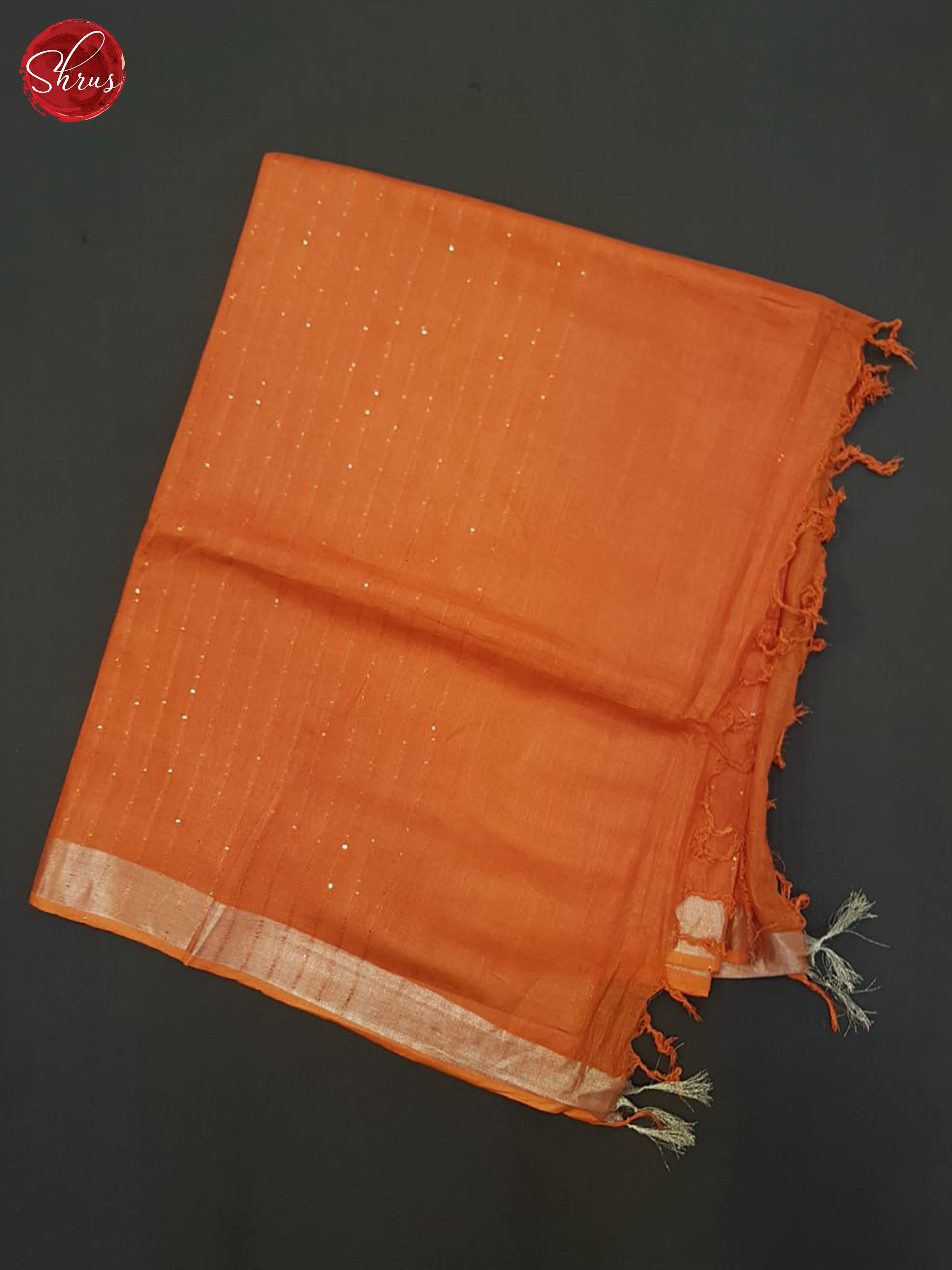 Orange(single tone)- Linen Cotton Saree - Shop on ShrusEternity.com