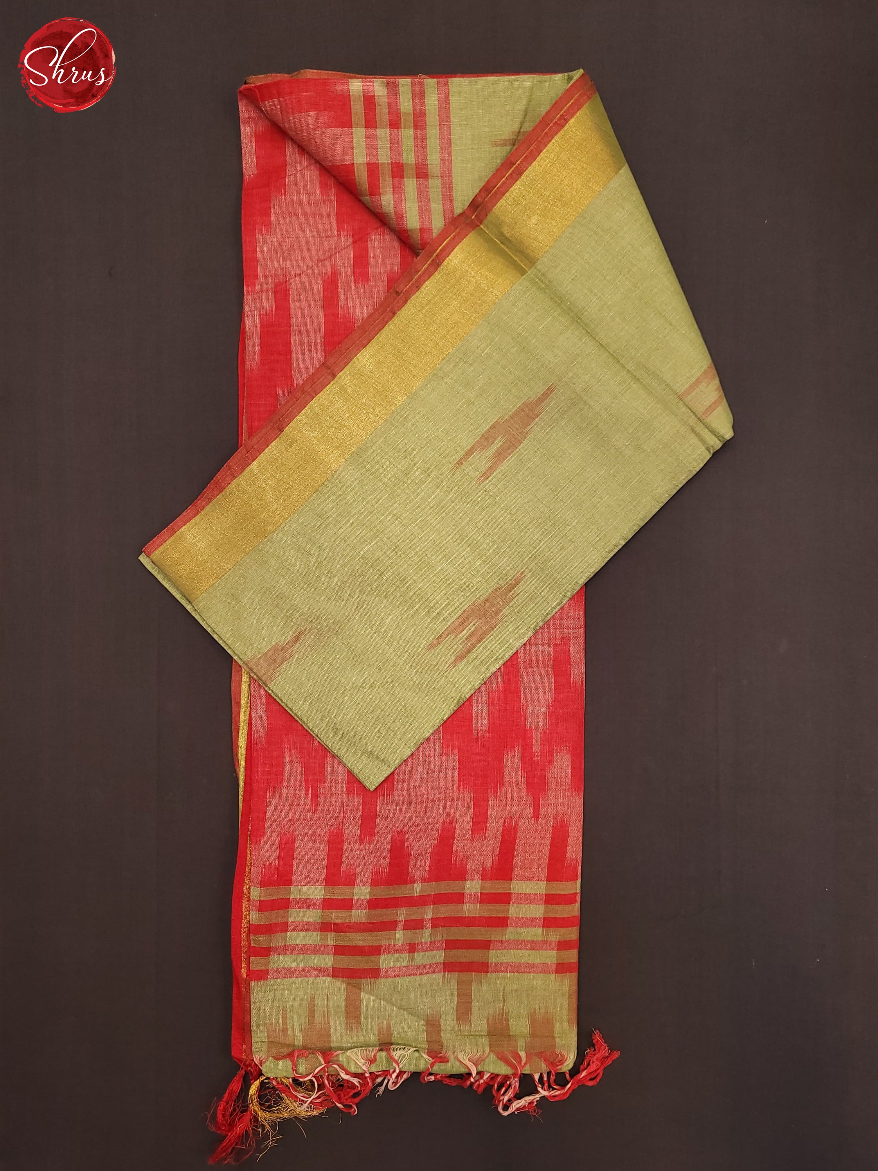 Elachi green and Red- Semi Ikkat Saree - Shop on ShrusEternity.com