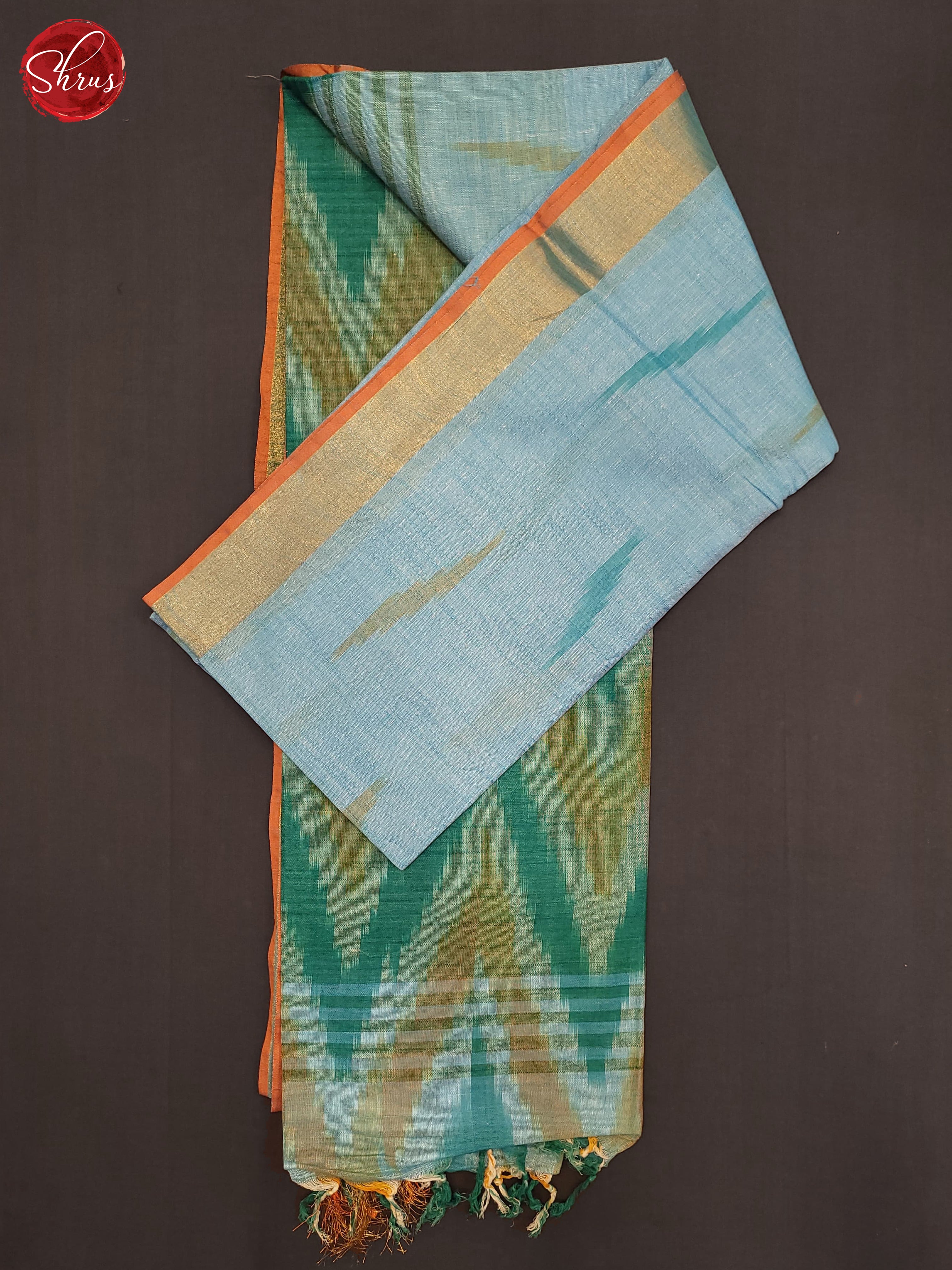 Blue and Green- Semi Ikkat Saree - Shop on ShrusEternity.com