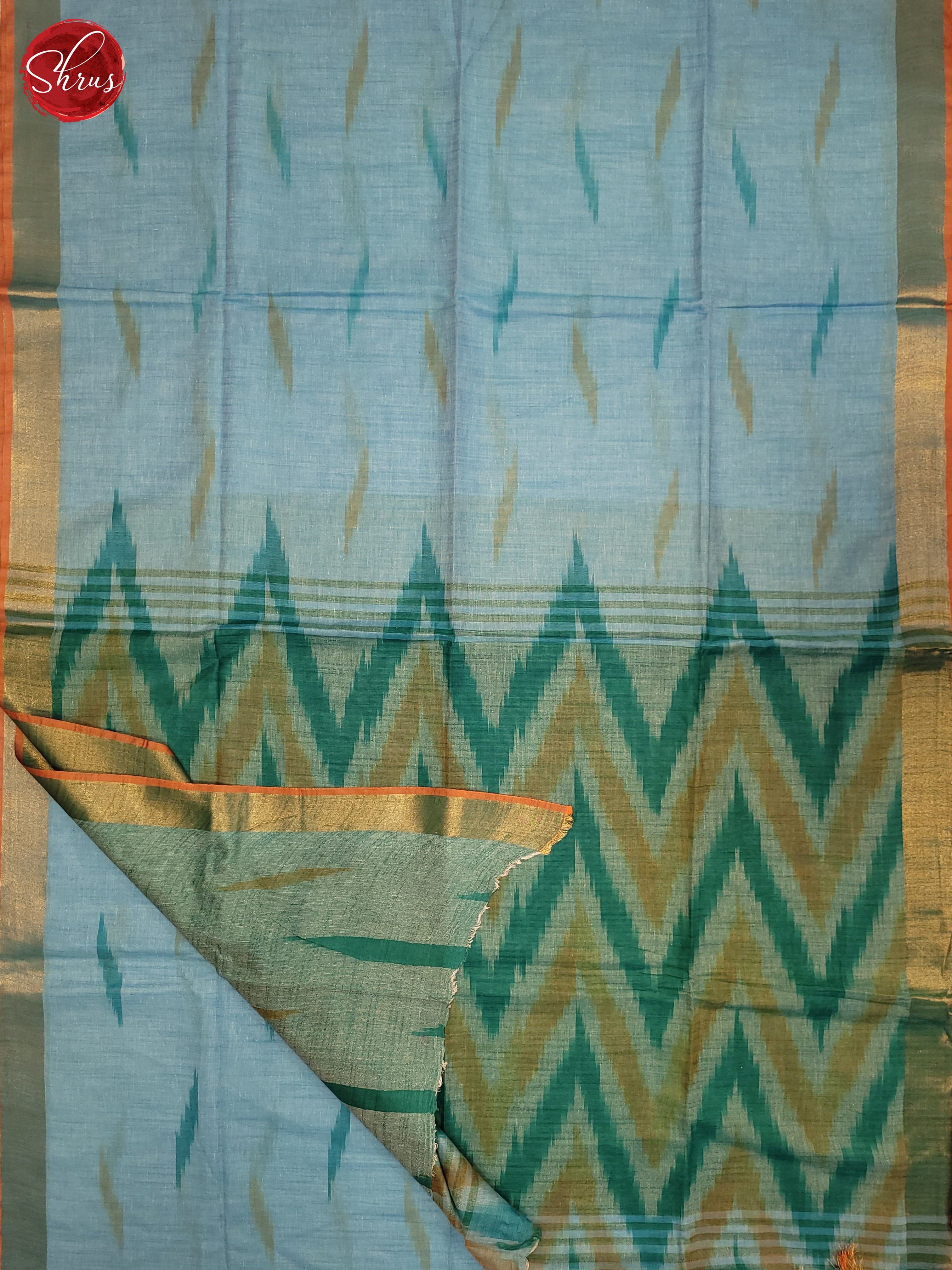 Blue and Green- Semi Ikkat Saree - Shop on ShrusEternity.com