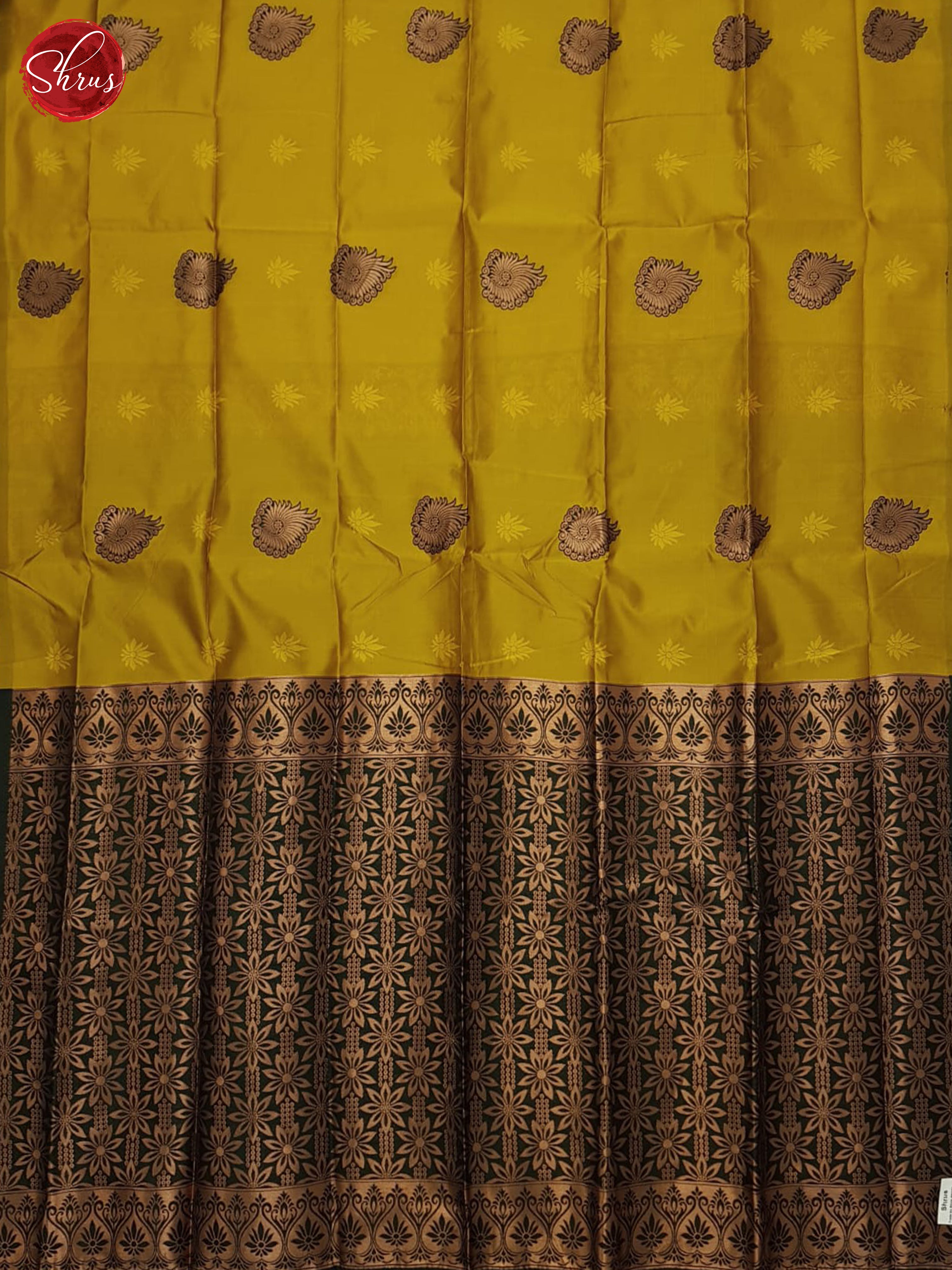 mustard and green - Semi Soft Silk Saree - Shop on ShrusEternity.com