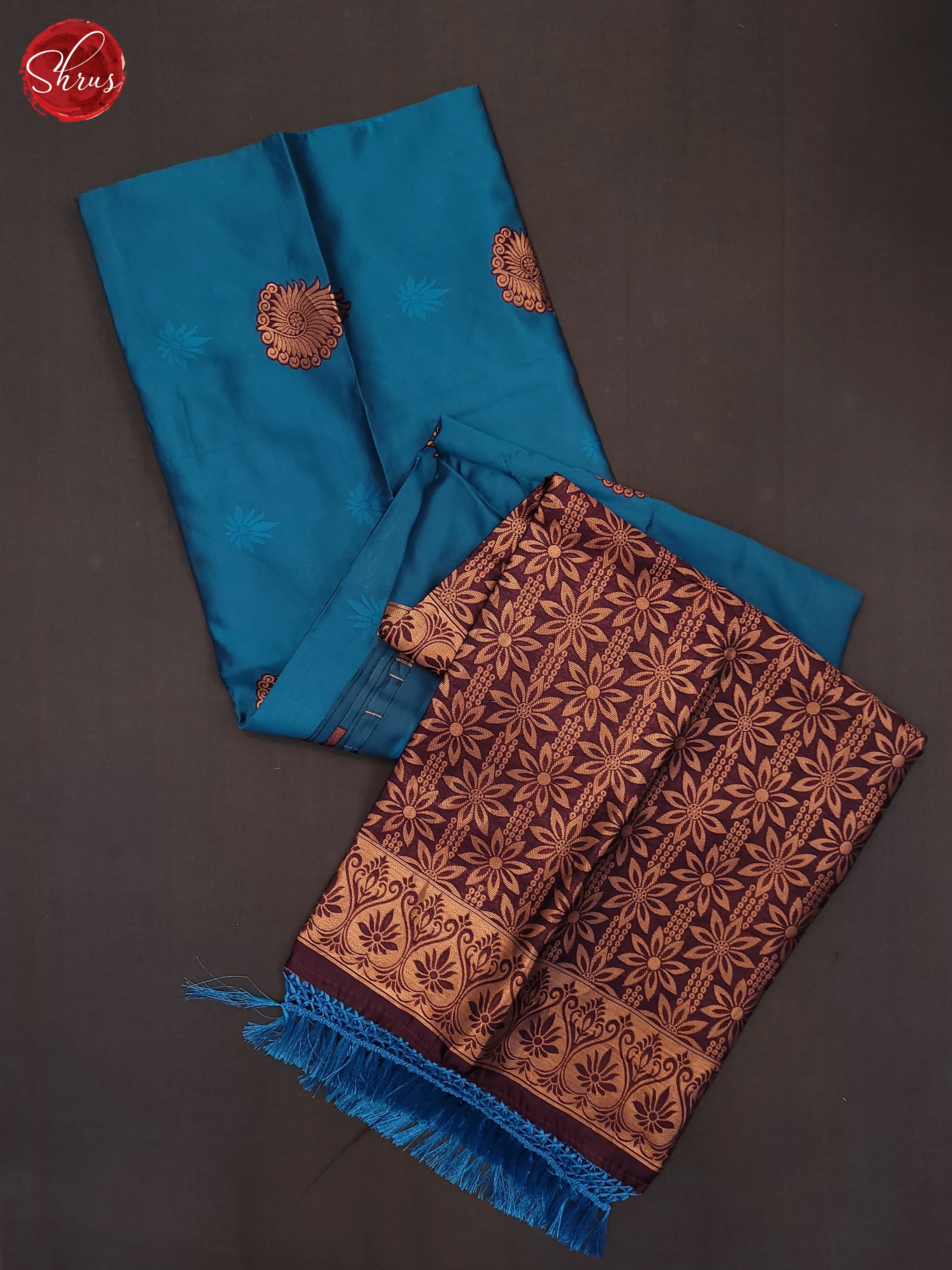 Blue and wine- Semi Soft Silk Saree - Shop on ShrusEternity.com