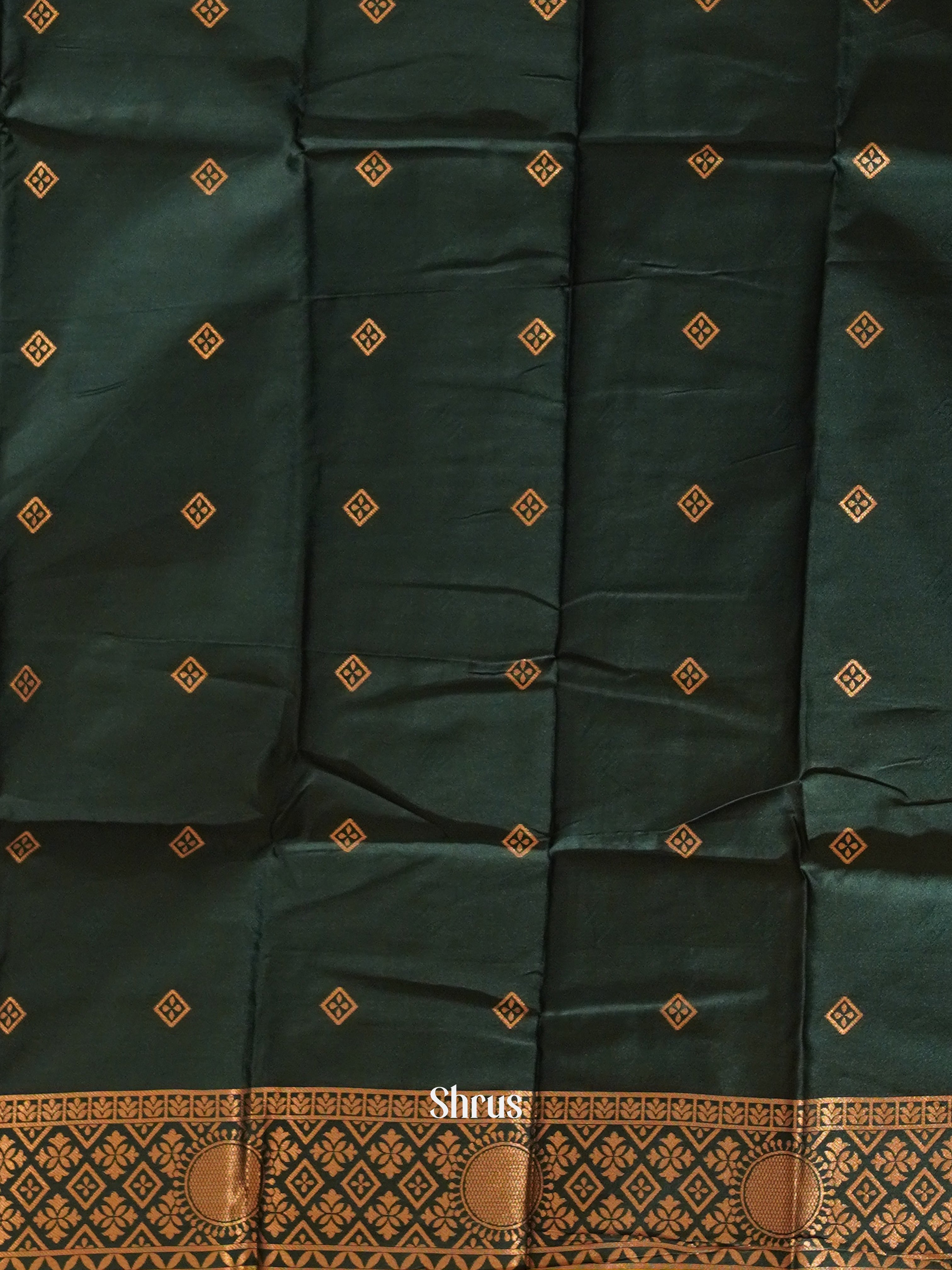 Madhulir Green & Green- Semi Softsilk Saree - Shop on ShrusEternity.com