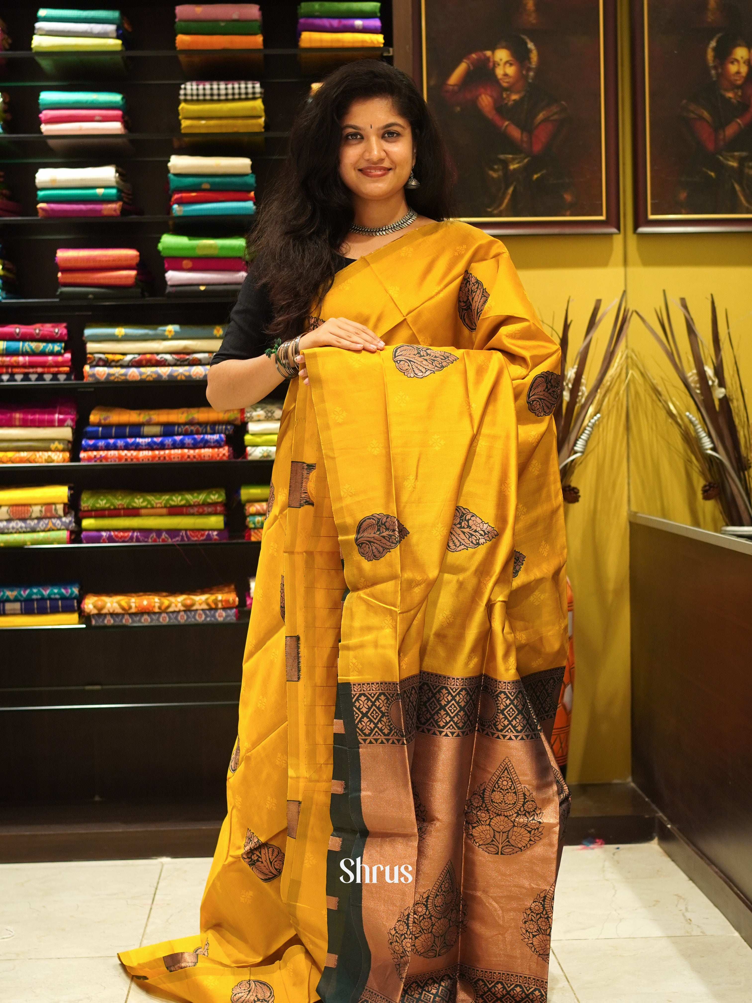 Madhulir Green & Green- Semi Softsilk Saree - Shop on ShrusEternity.com