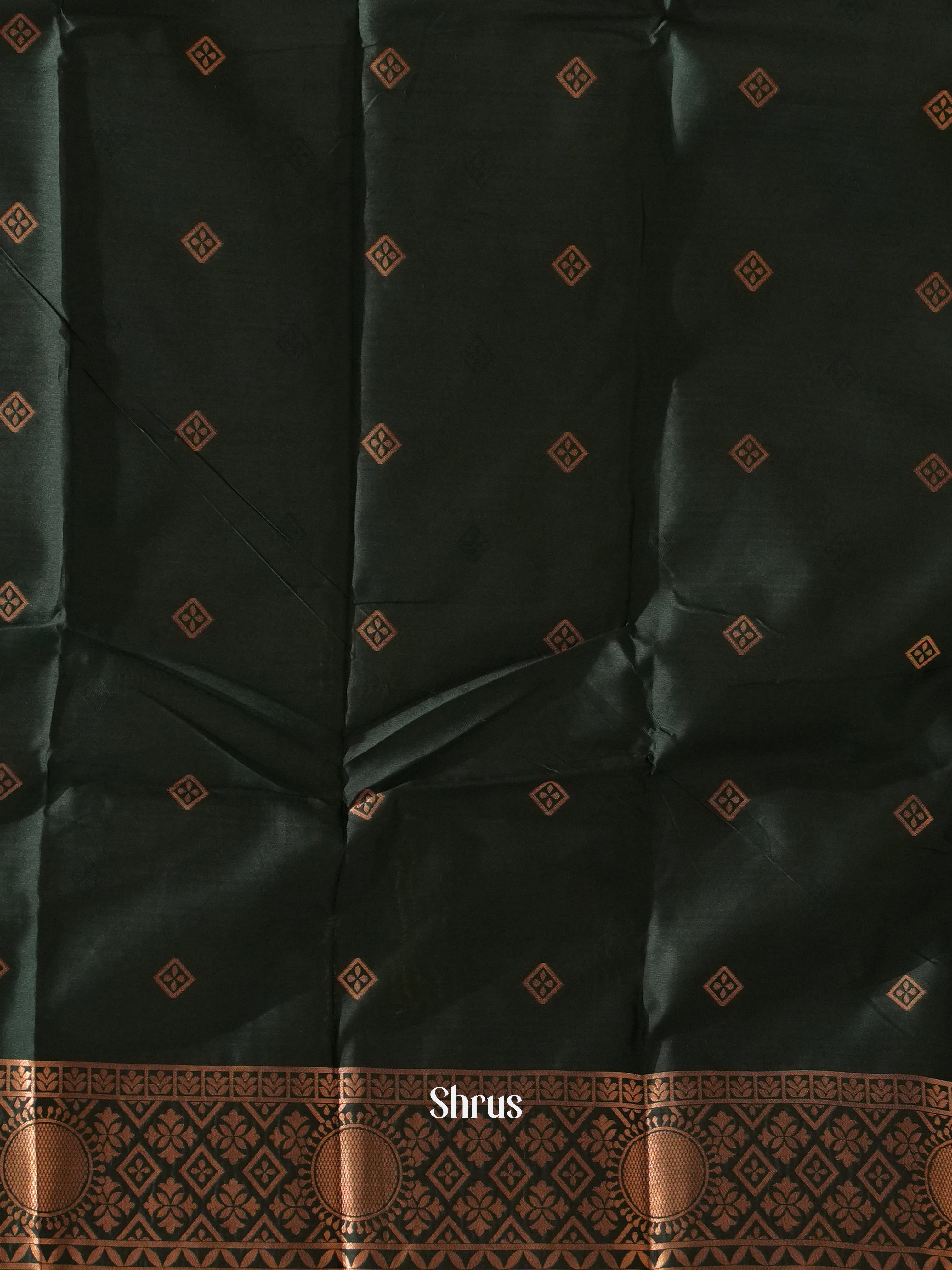 Mehandi Green & Green - Semi Soft Silk Saree - Shop on ShrusEternity.com