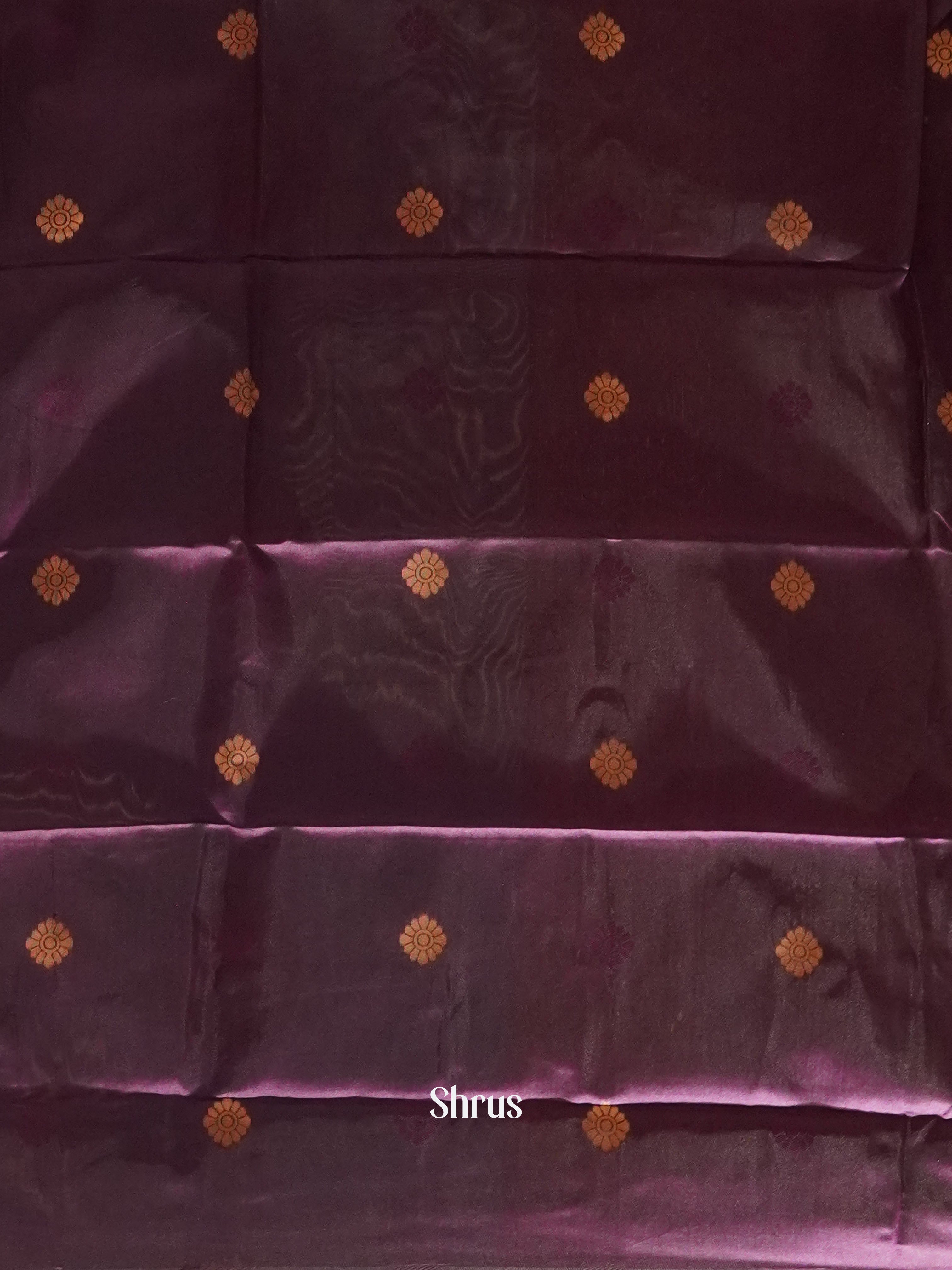 Peacock Blue & Wine - Semi Soft Silk Saree - Shop on ShrusEternity.com