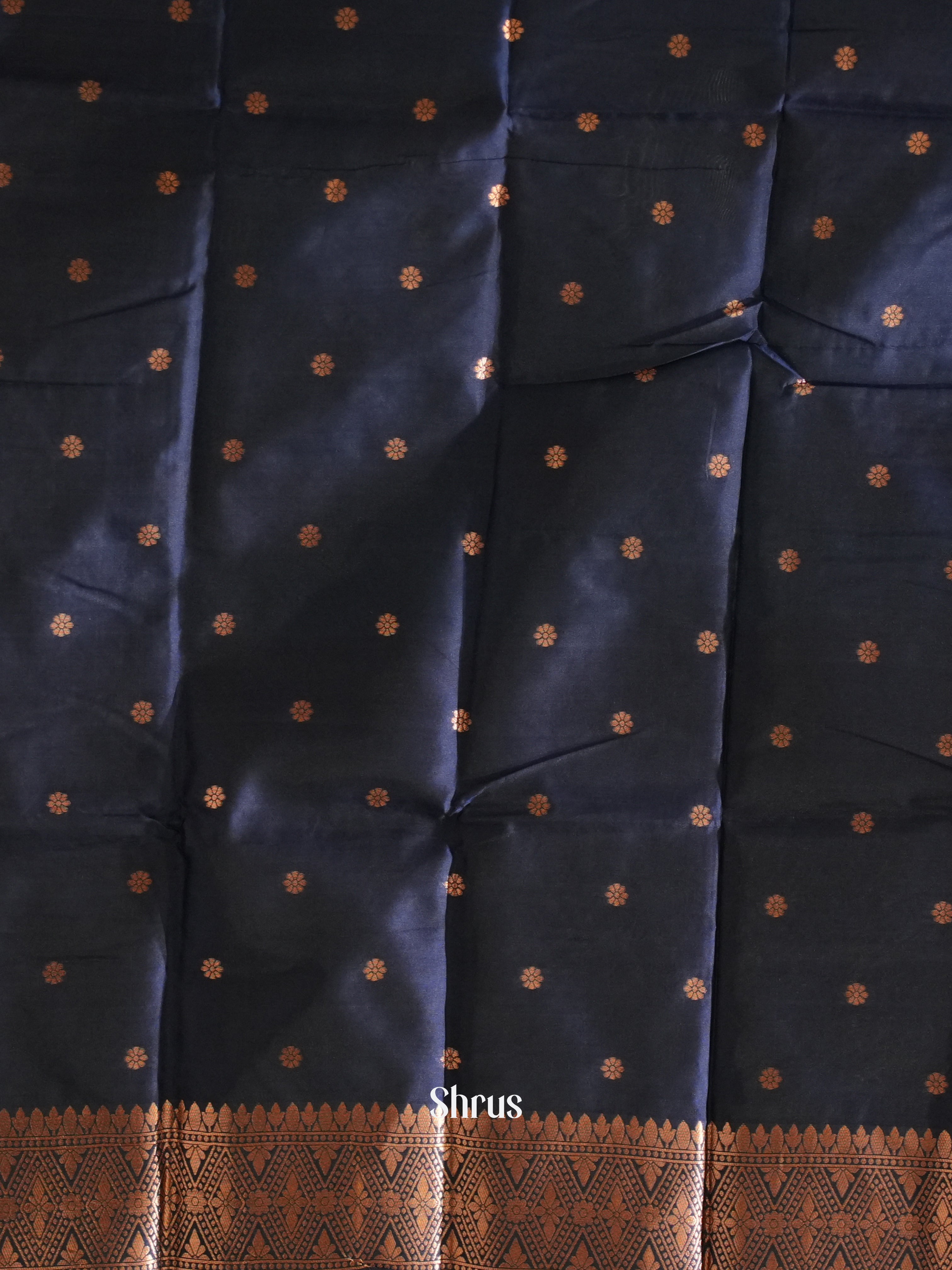 Green and Navy blue- Semi Soft Silk Saree - Shop on ShrusEternity.com