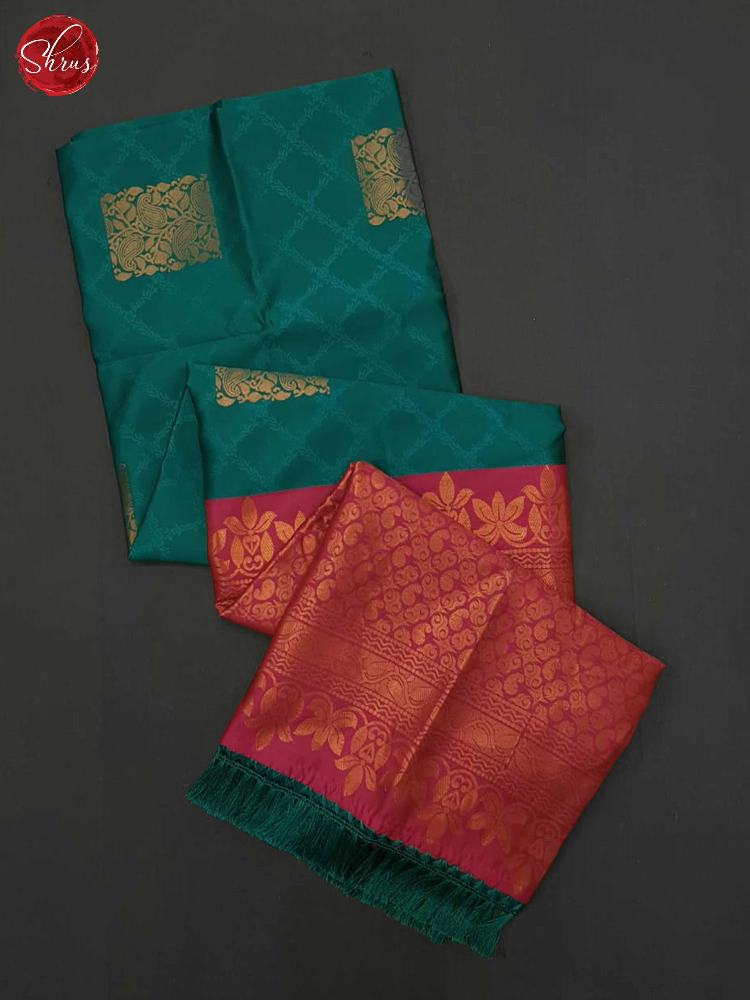 Green And Pink- Semi Soft Silk Saree - Shop on ShrusEternity.com