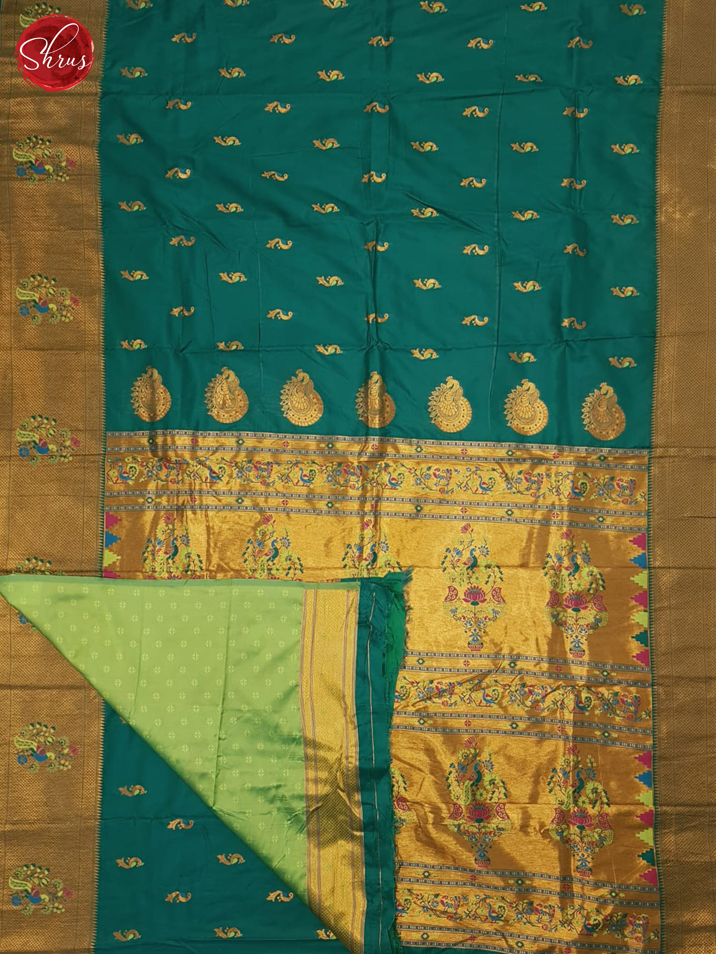 Green & Pista green - Semi Paithani - Shop on ShrusEternity.com