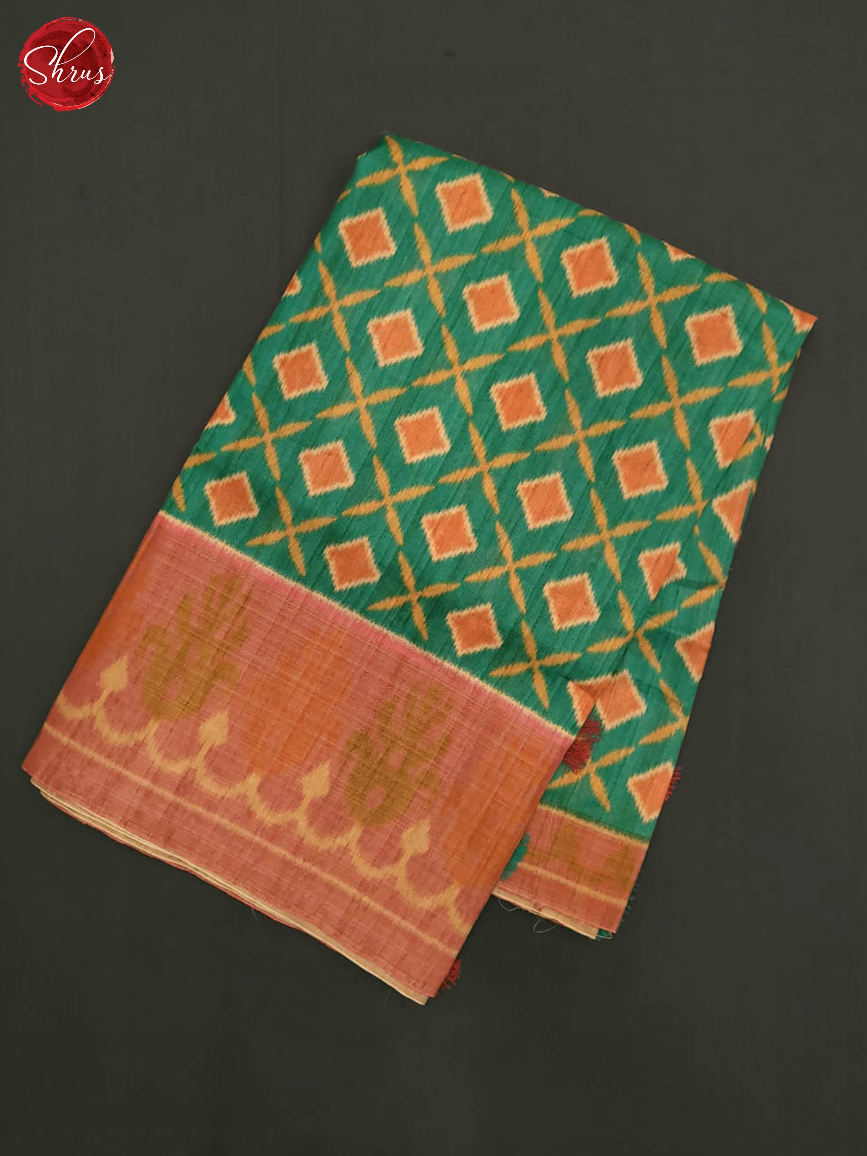 Green and pink- Semi Pochampally Saree - Shop on ShrusEternity.com
