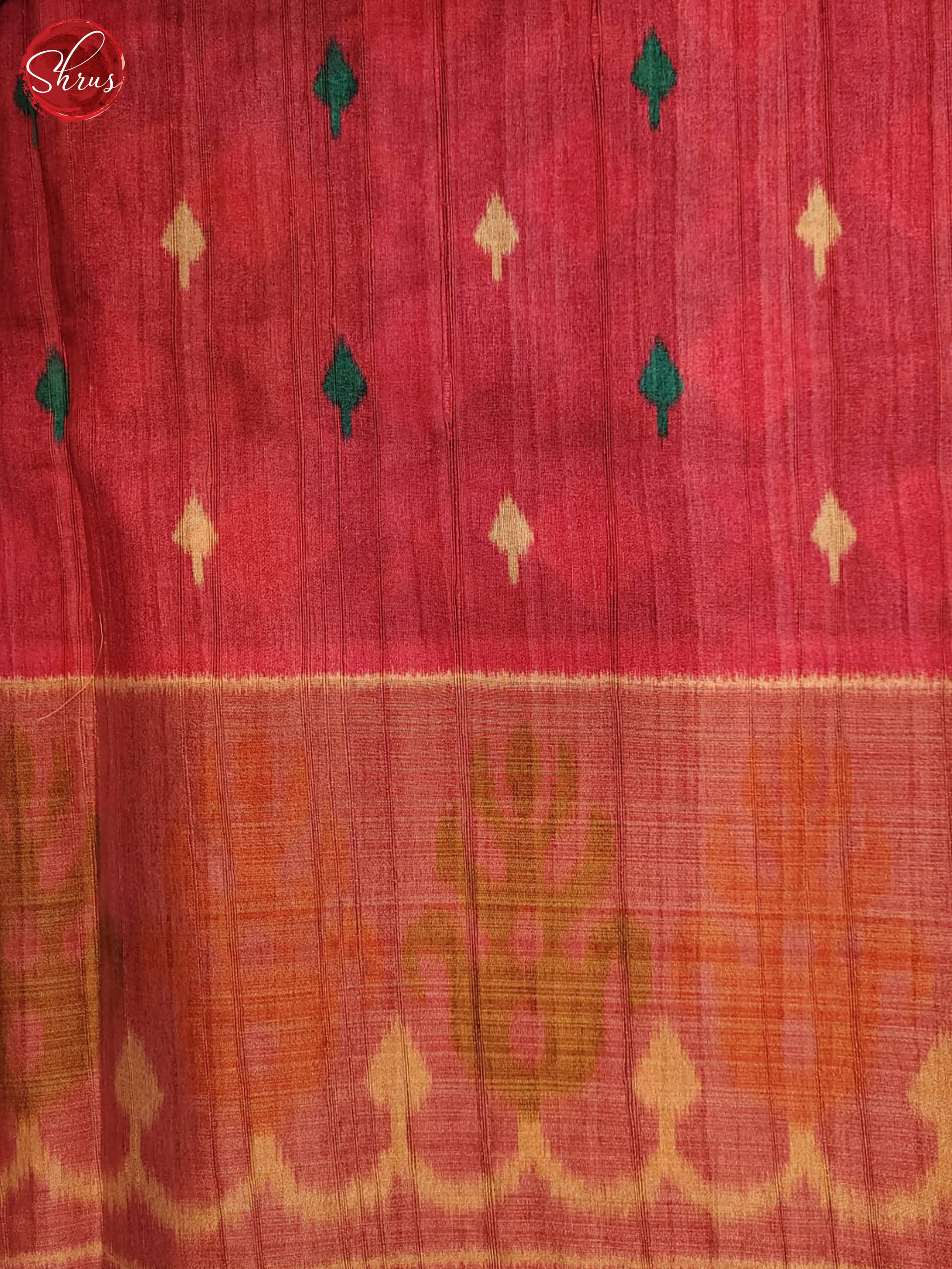 Green and pink- Semi Pochampally Saree - Shop on ShrusEternity.com