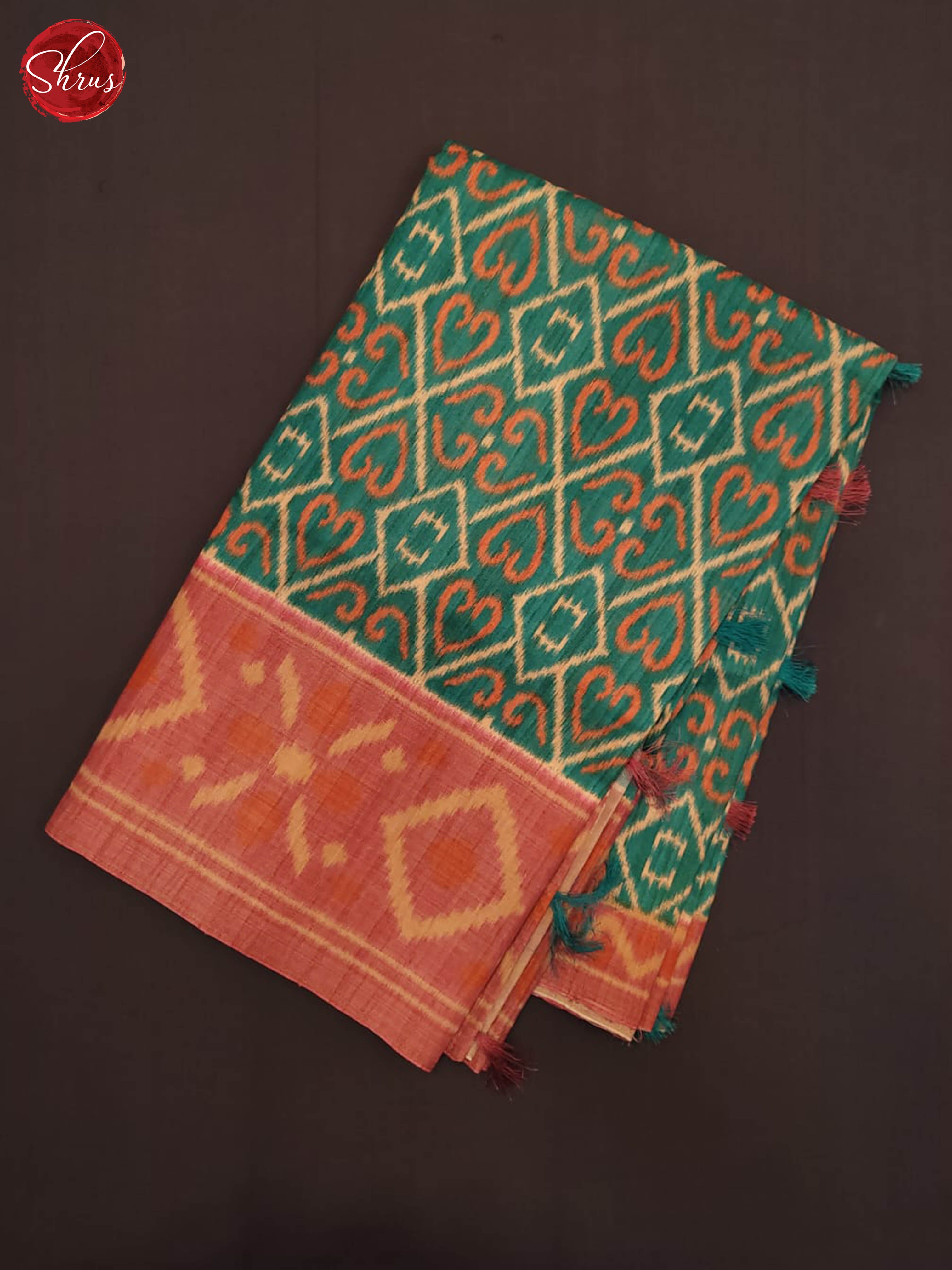Green and pink- Semi Pochampally Saree - Shop on ShrusEternity.com