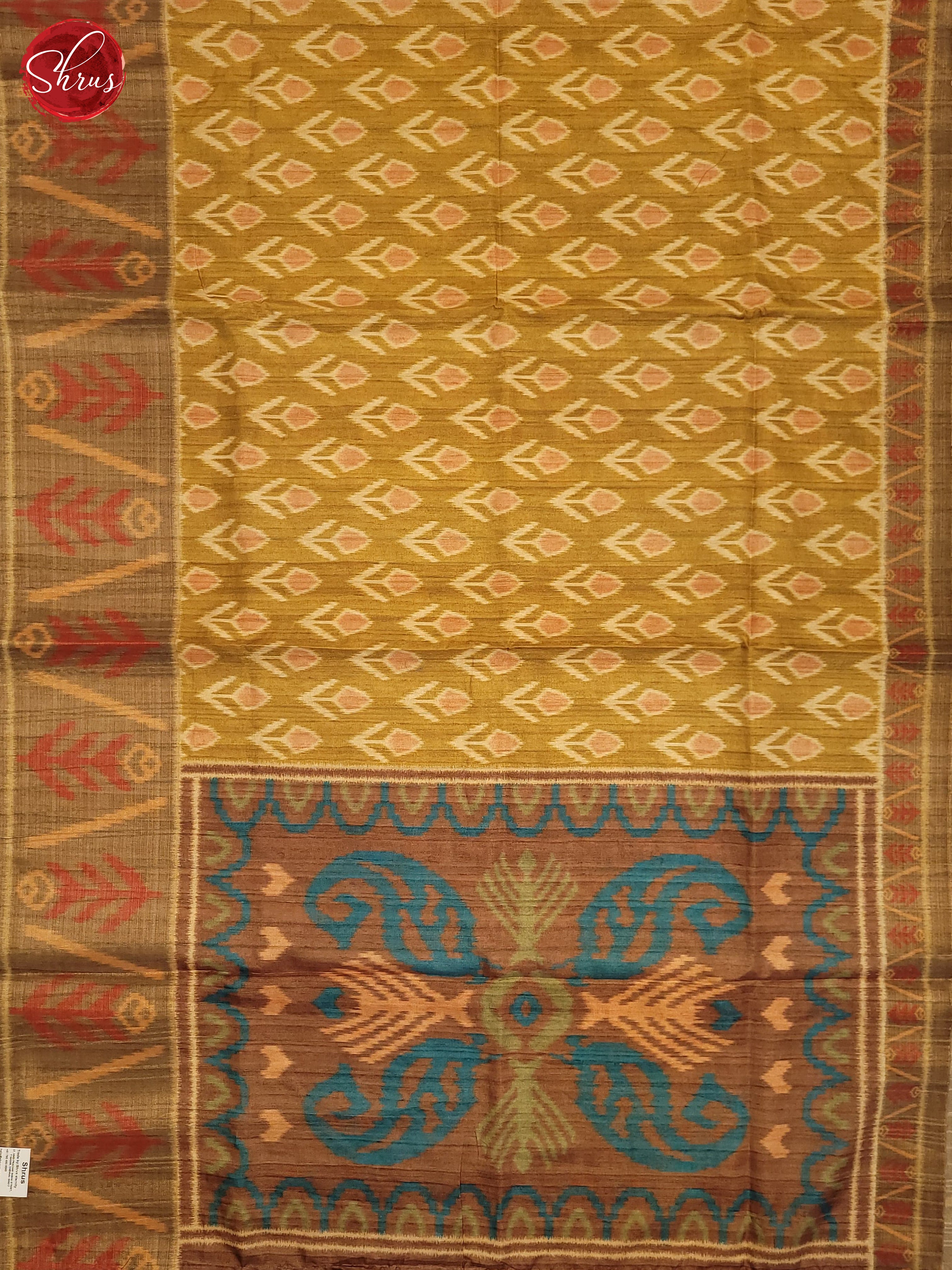 Elachi Green & Brown - Semi Pochampally Saree - Shop on ShrusEternity.com