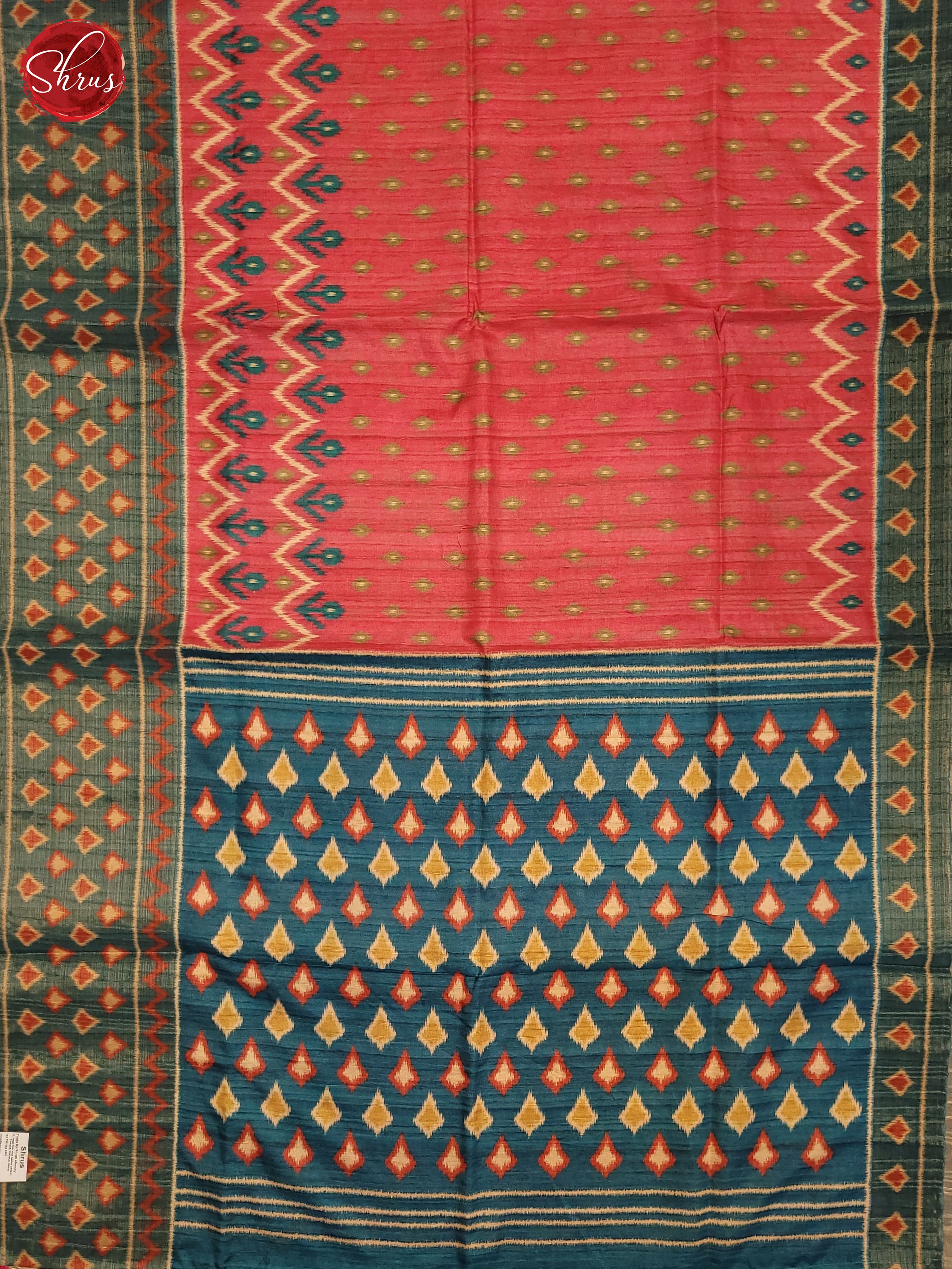 Pink & Blue - Semi Pochampally Saree - Shop on ShrusEternity.com