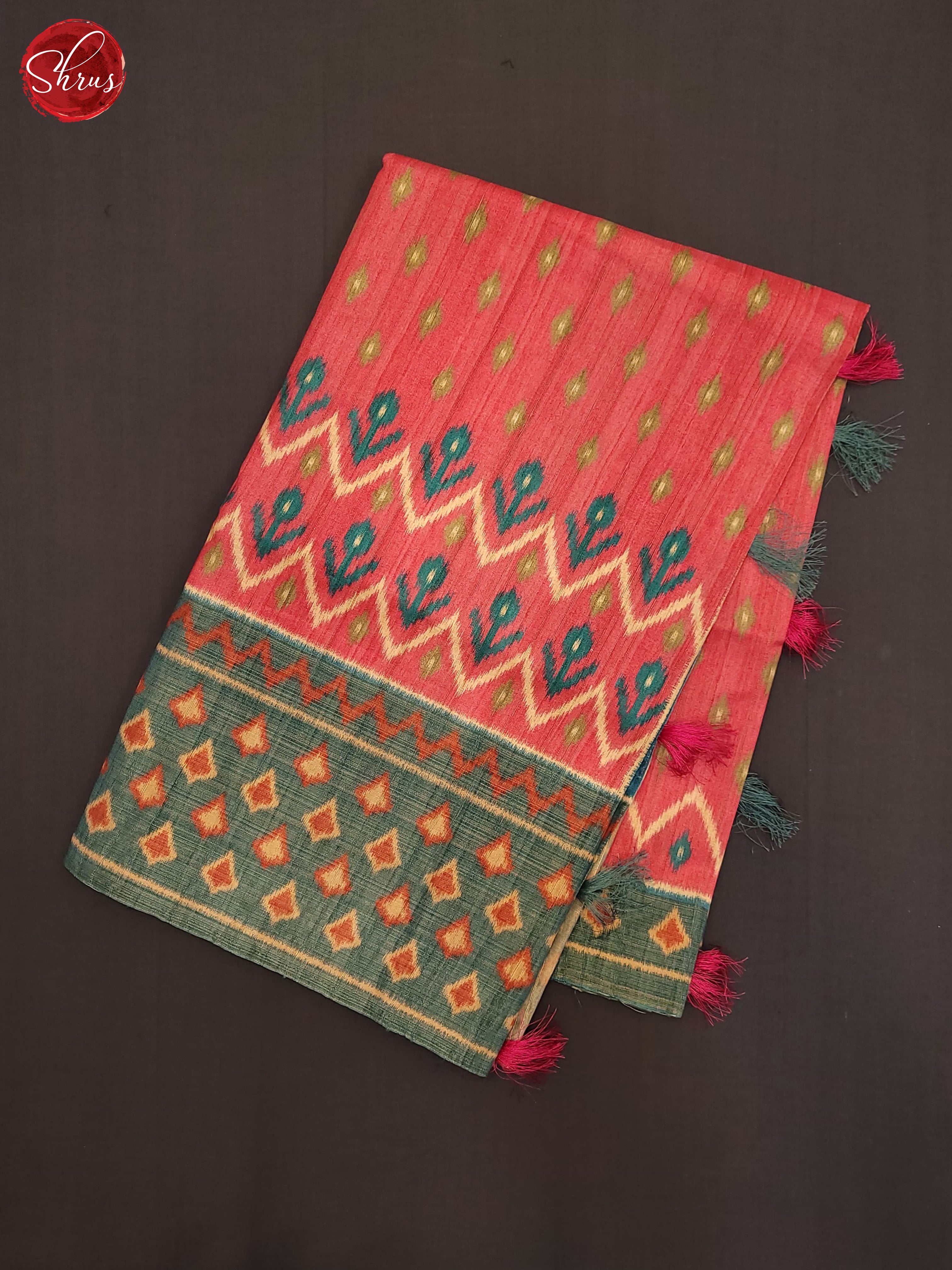 Pink & Blue - Semi Pochampally Saree - Shop on ShrusEternity.com