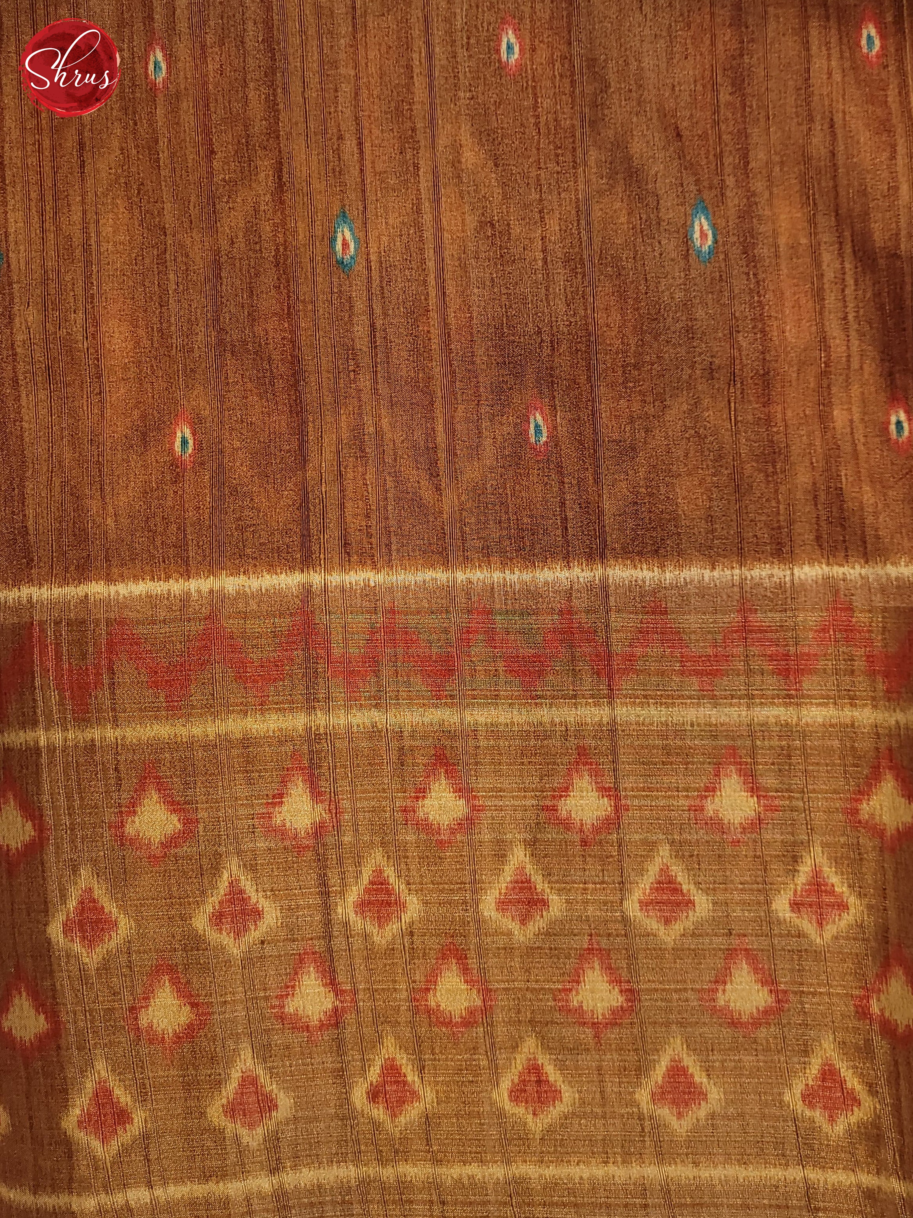 Blue & Brown - Semi Pochampally Saree - Shop on ShrusEternity.com