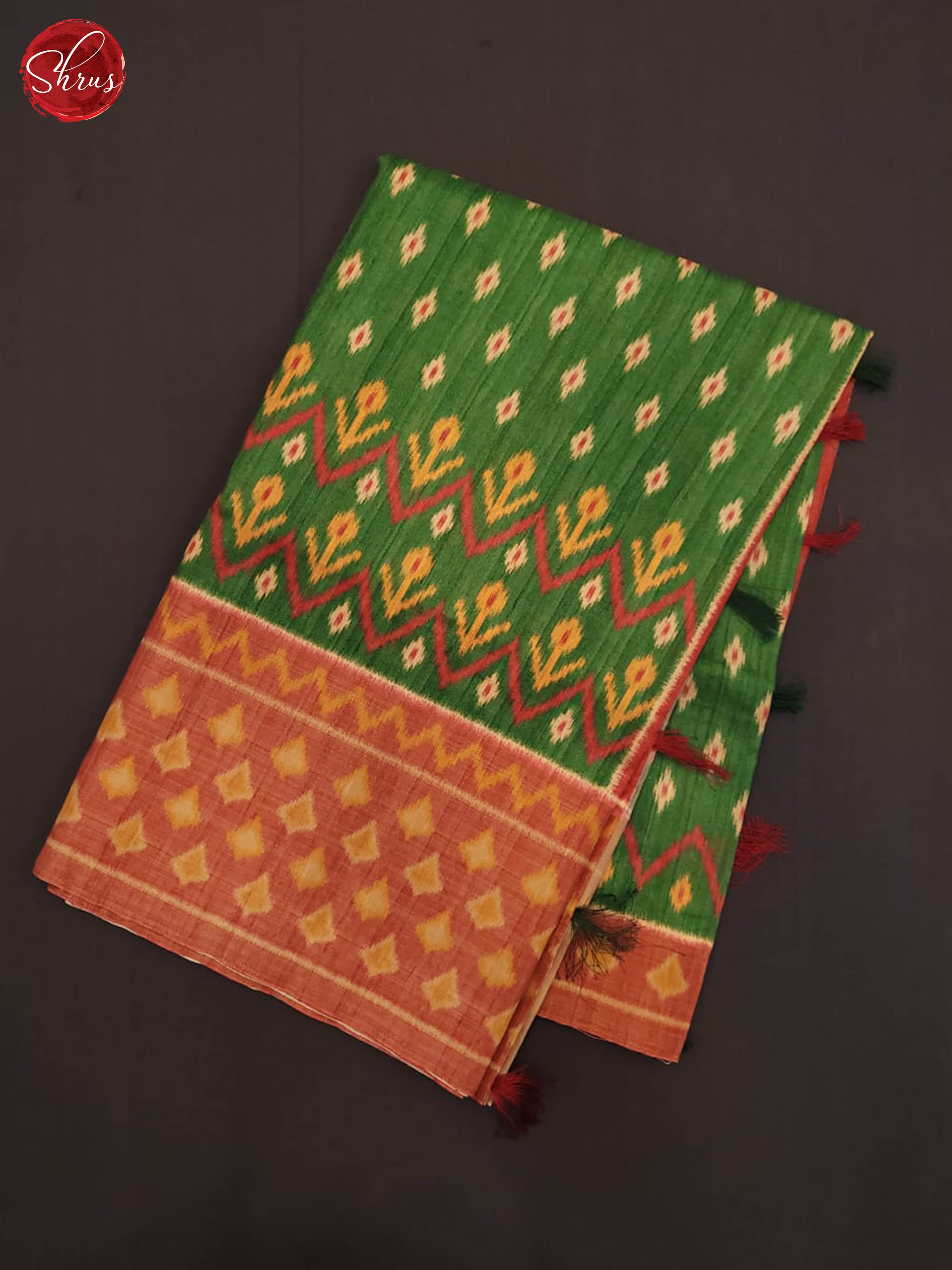 Green and Onion pink- Semi Pochampally Saree - Shop on ShrusEternity.com