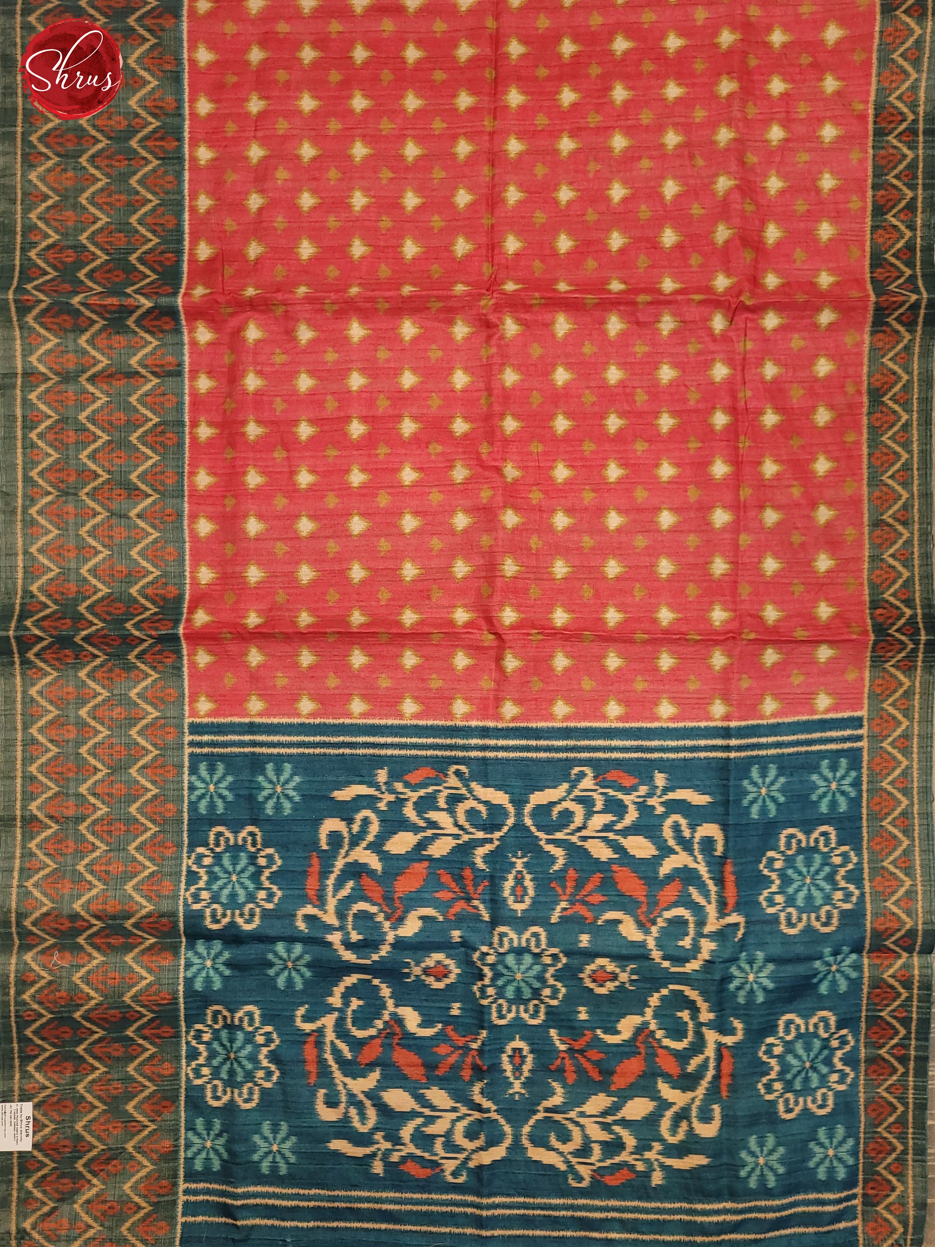 Pink & Blue - Semi Pochampally Saree - Shop on ShrusEternity.com