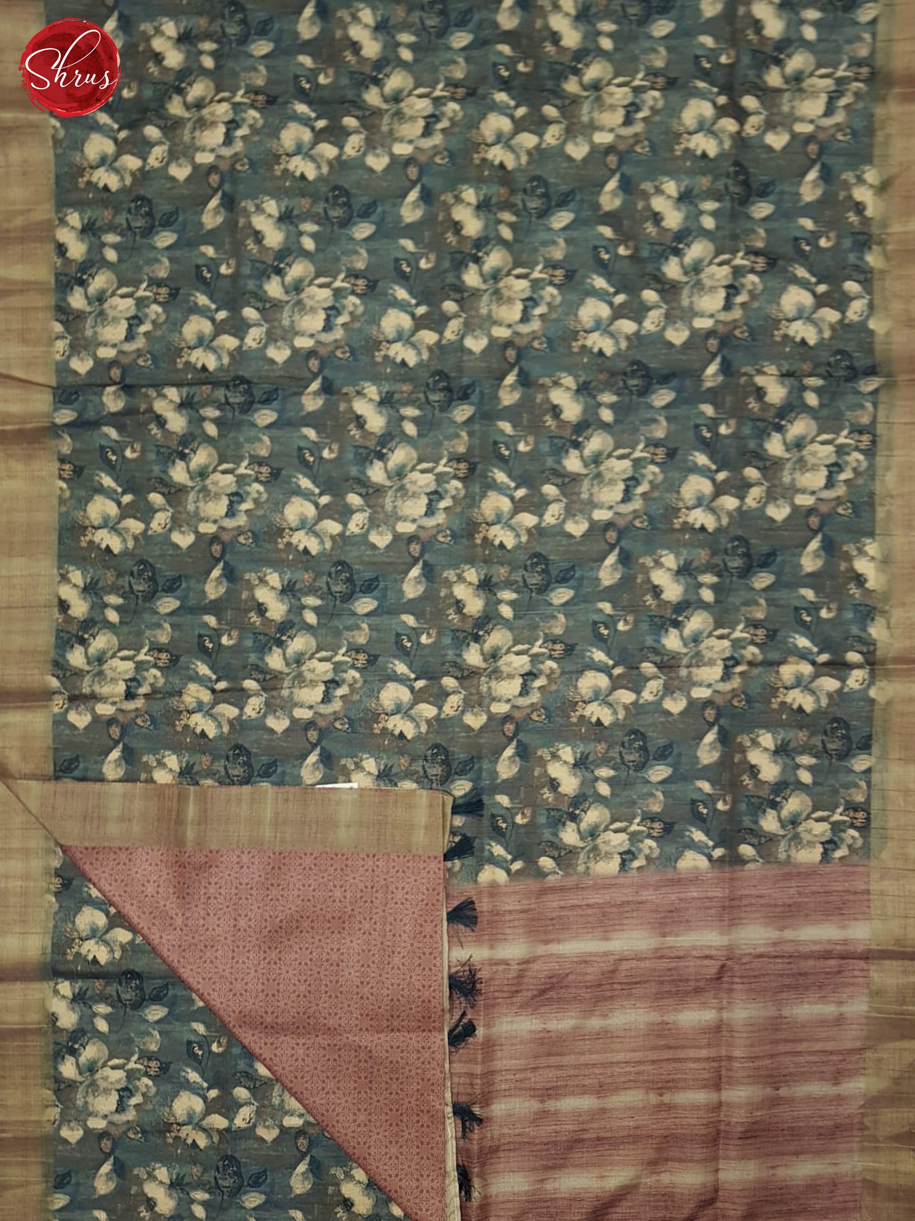 Blue & Pink - Semi Tussar Saree - Shop on ShrusEternity.com