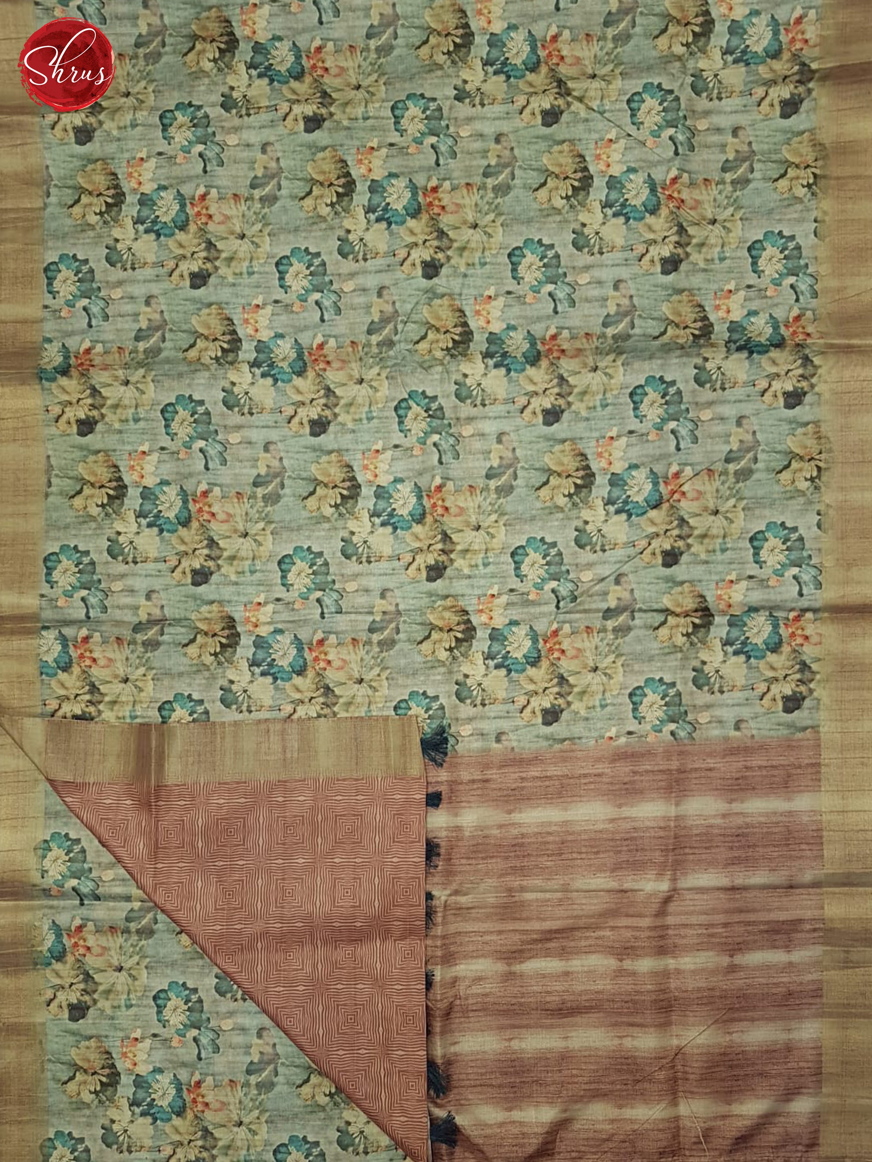 Blue & Pink - Semi Tussar Saree - Shop on ShrusEternity.com