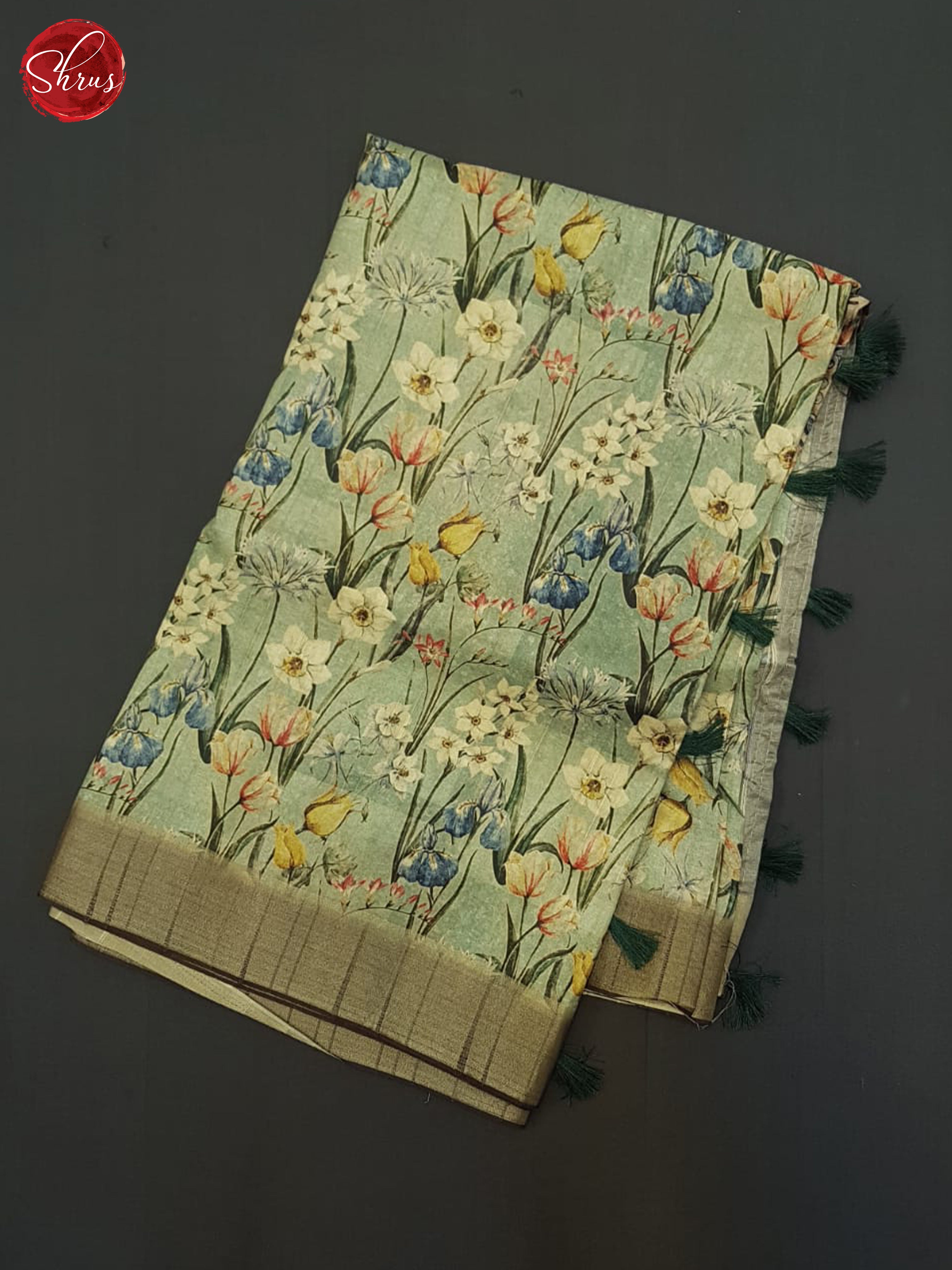 Green & Brown - Semi Tussar Saree - Shop on ShrusEternity.com