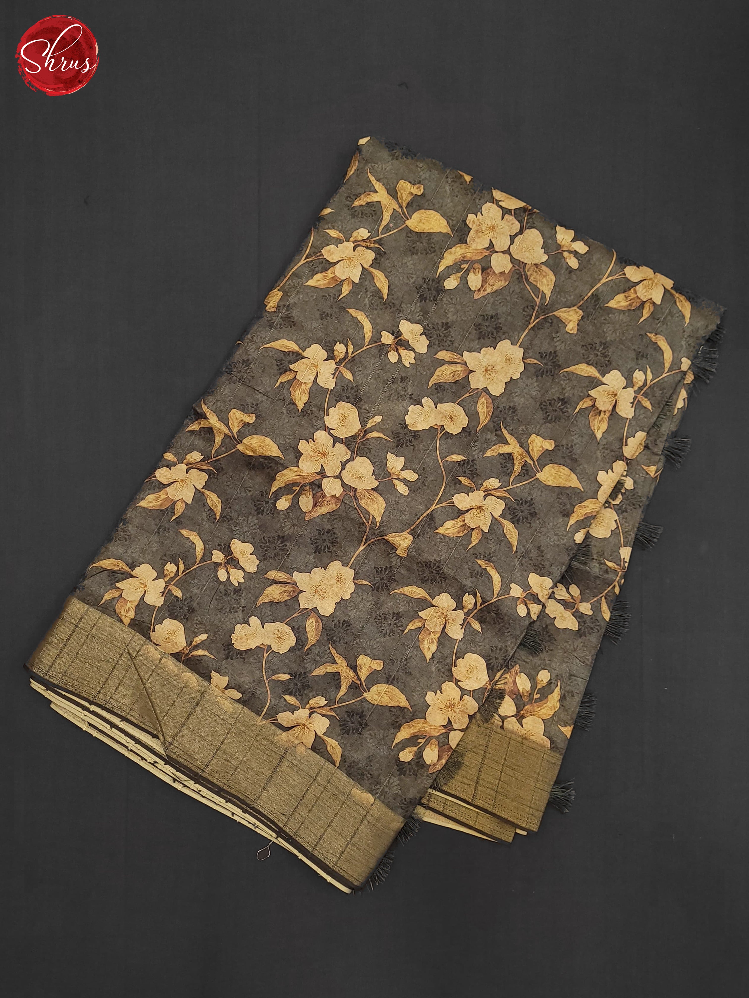 Grey(Single Tone) - Semi Tussar Saree - Shop on ShrusEternity.com