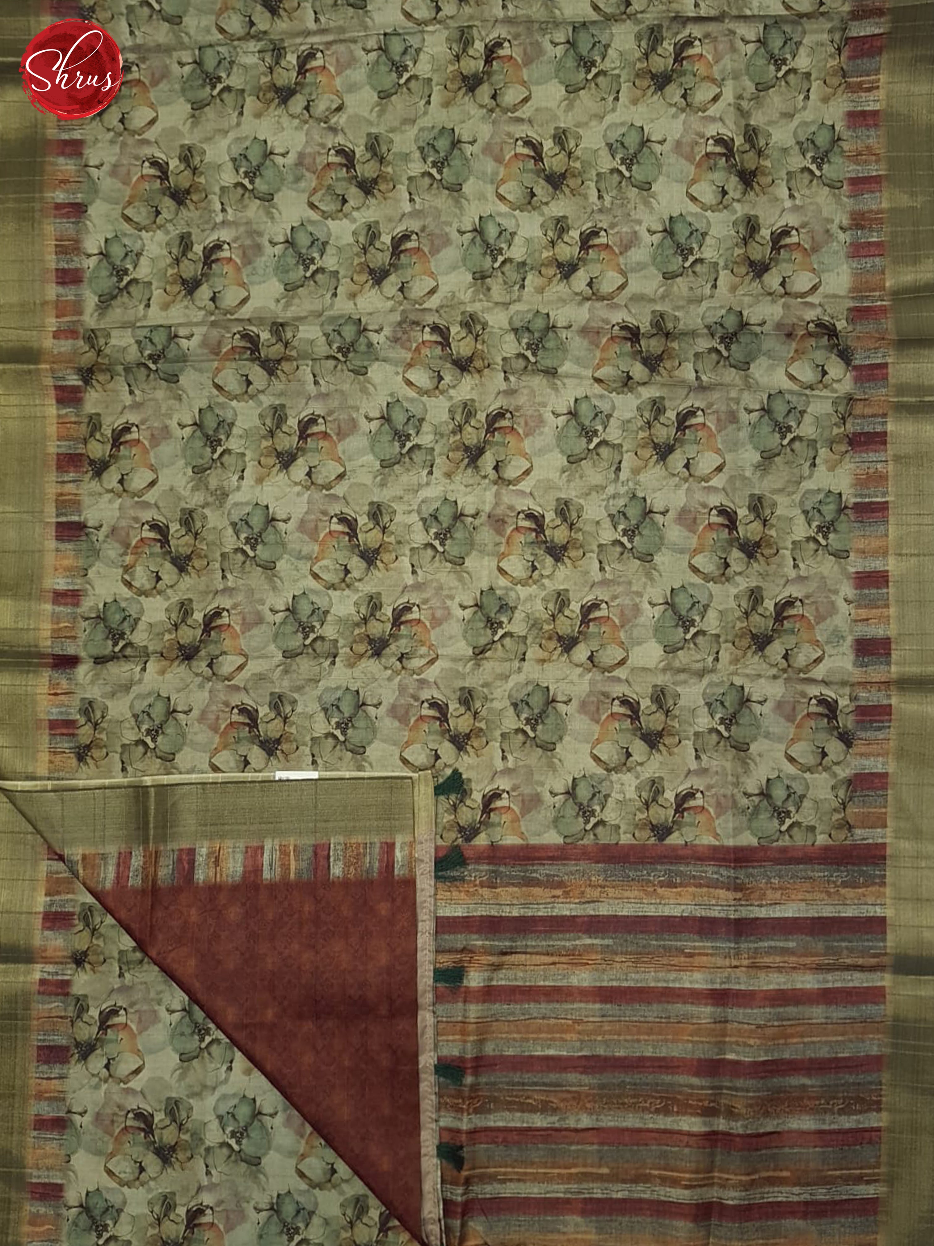 Green & Red - Semi Tussar Saree - Shop on ShrusEternity.com