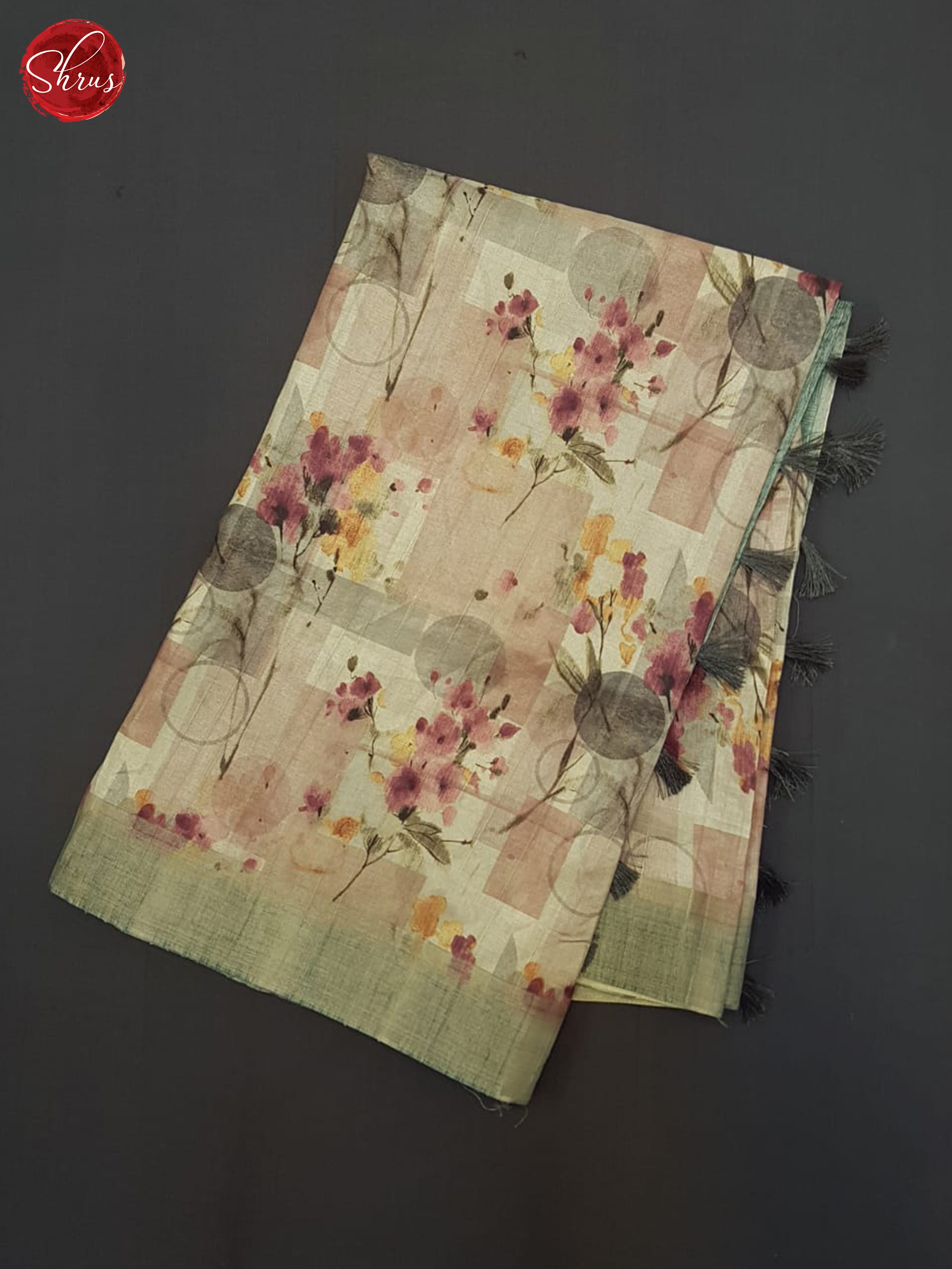 Beige & Green - Semi Tussar Saree - Shop on ShrusEternity.com