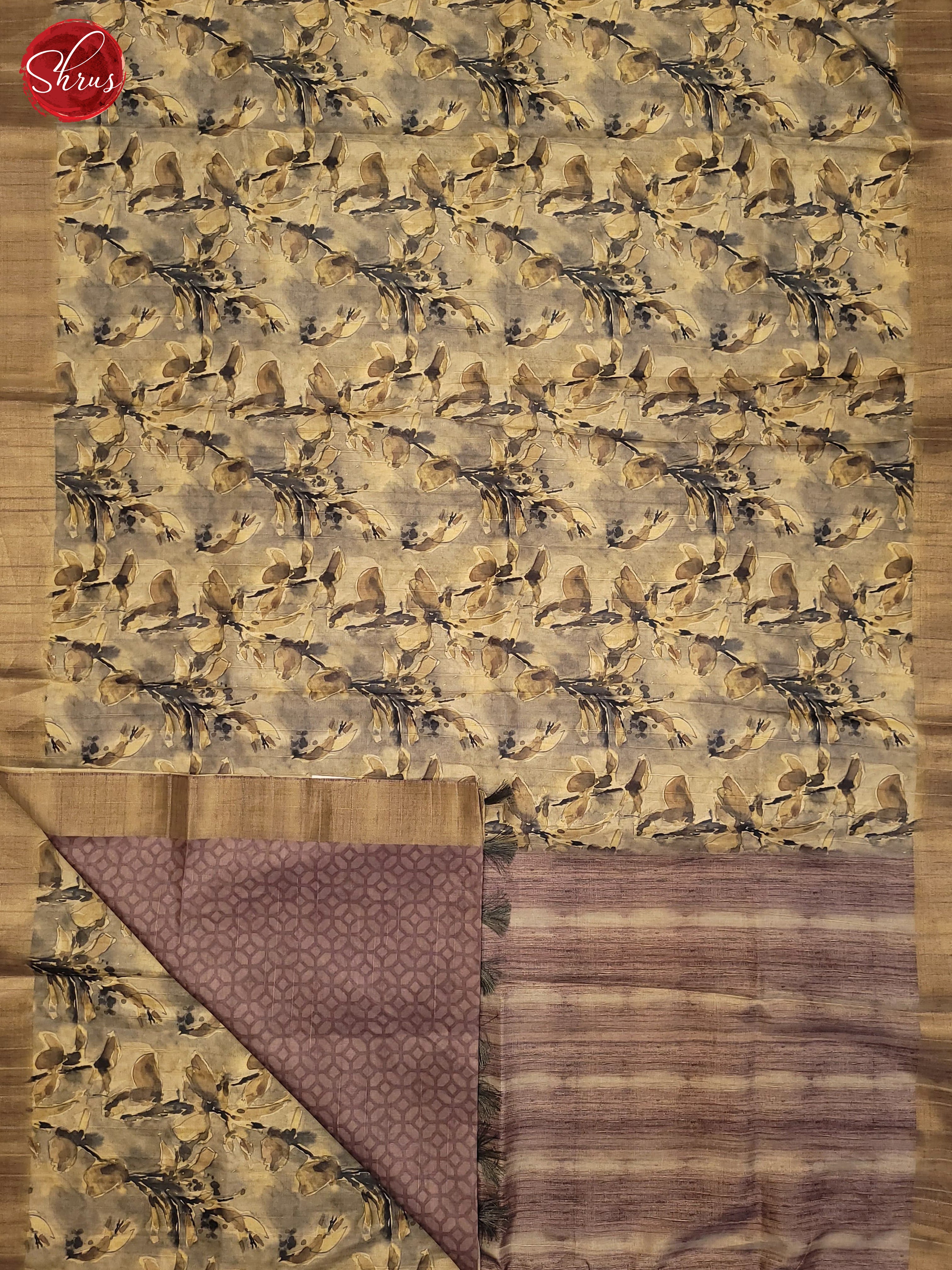 Grey & Onion Pink - Semi Tussar Saree - Shop on ShrusEternity.com