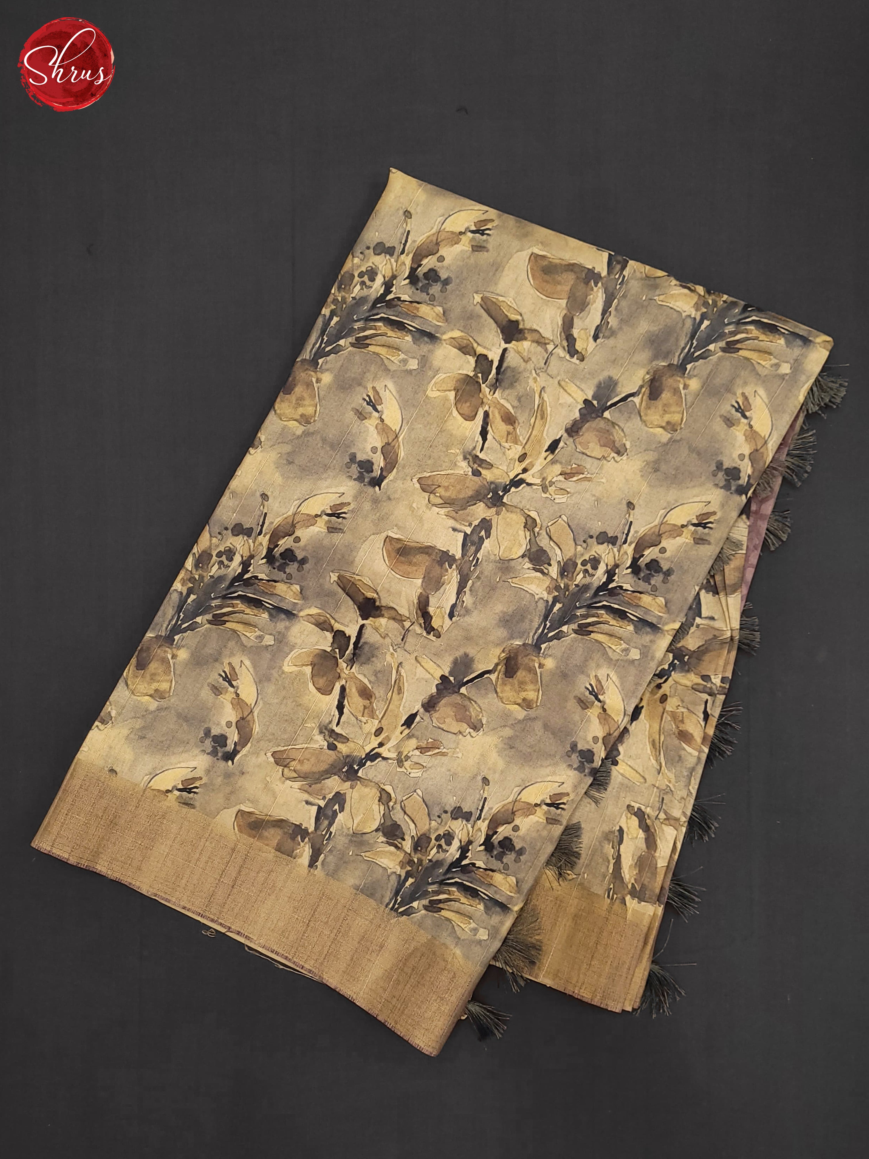 Grey & Onion Pink - Semi Tussar Saree - Shop on ShrusEternity.com