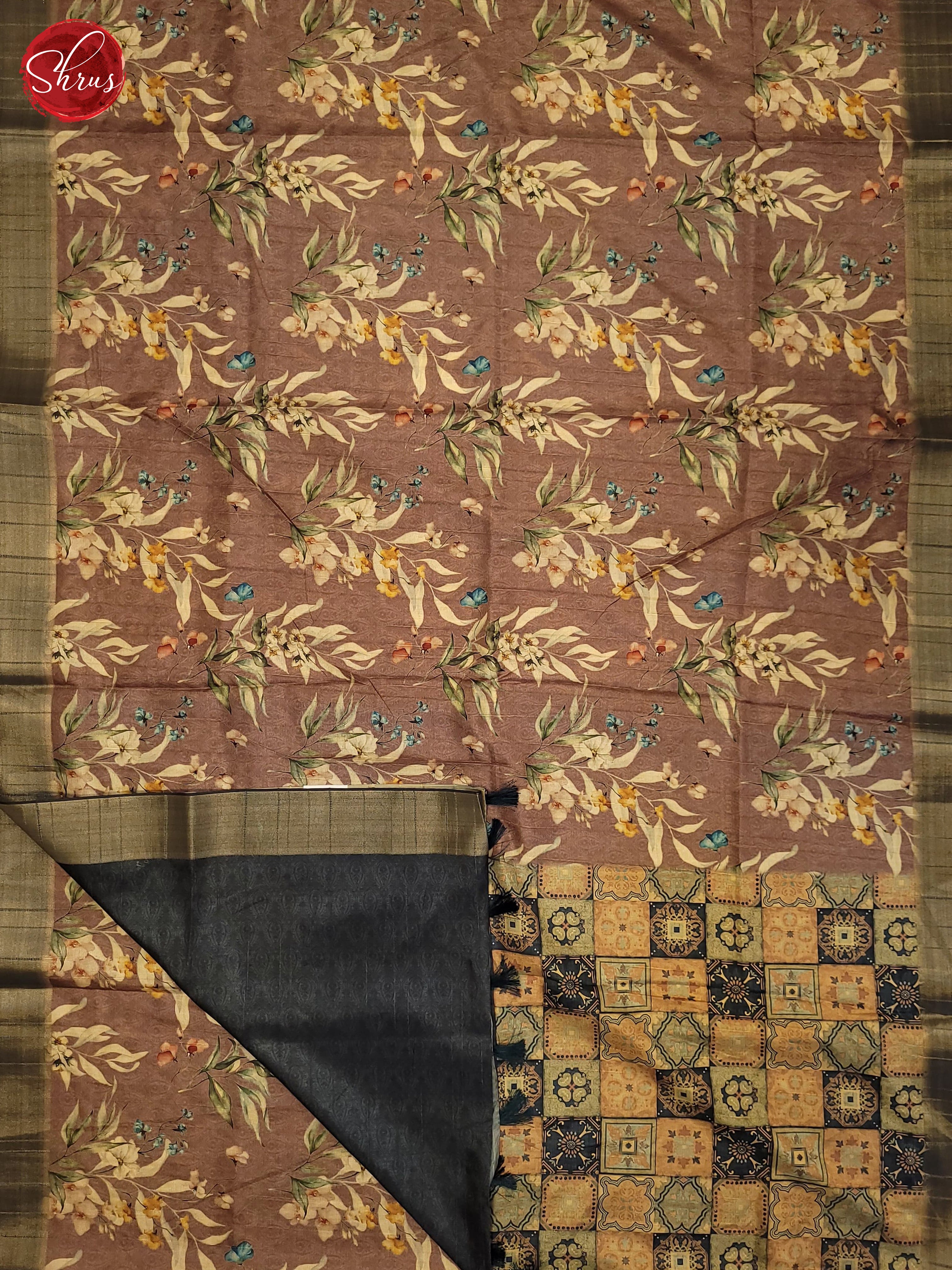 Onion Pink & Black - Semi Tussar Saree - Shop on ShrusEternity.com