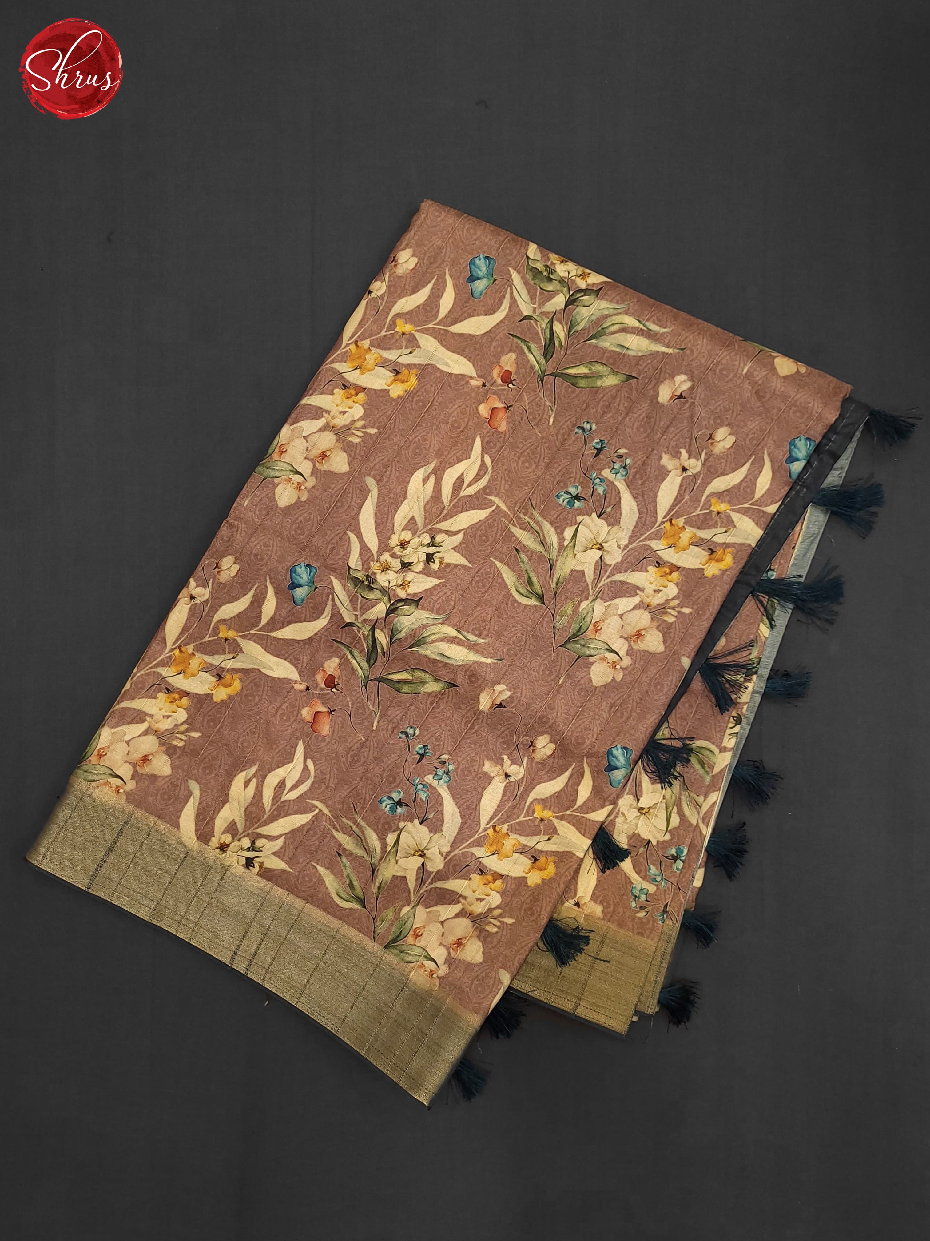 Onion Pink & Black - Semi Tussar Saree - Shop on ShrusEternity.com