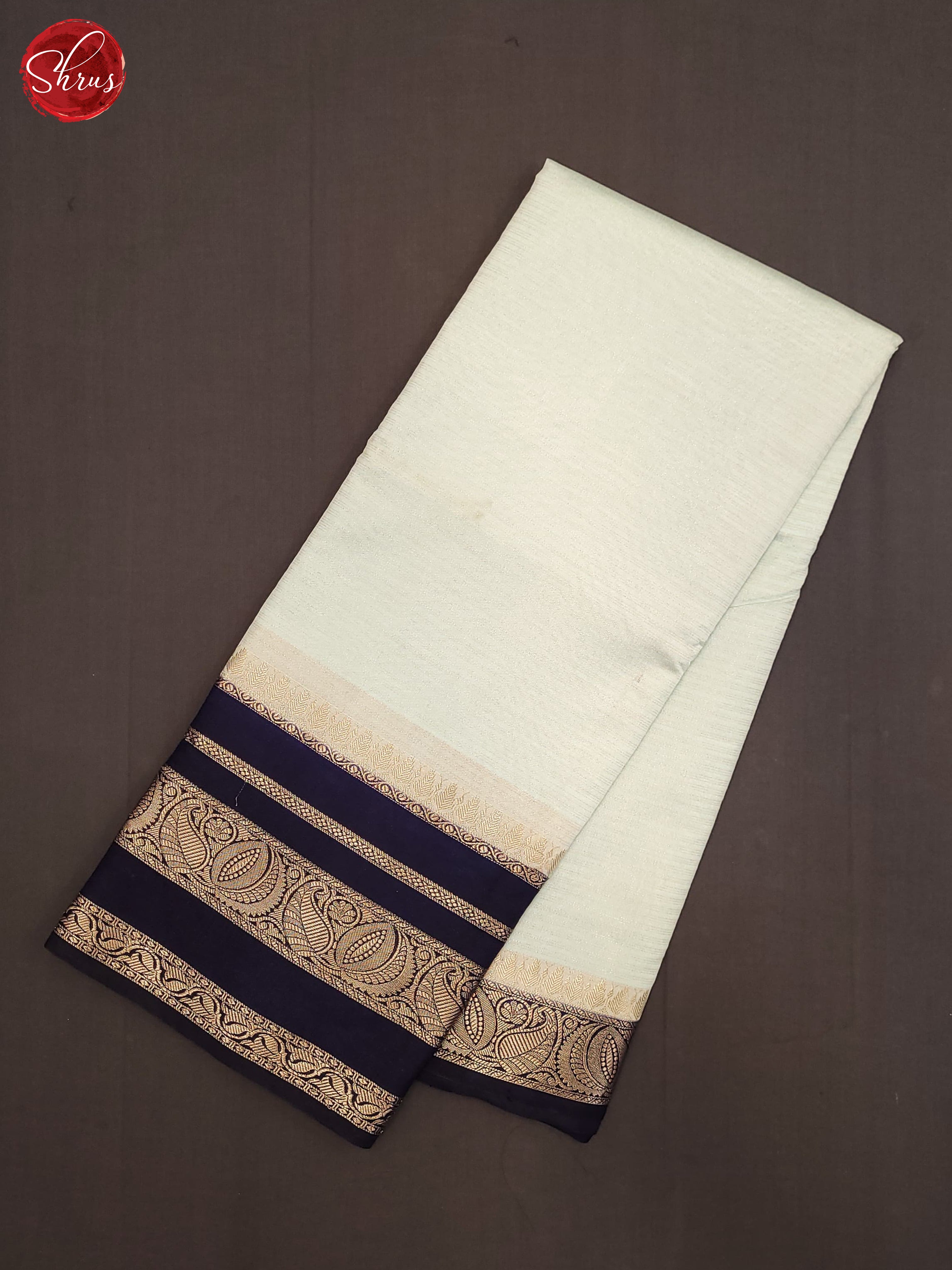 Aqua Blue & Blue - Semi Dupion Saree - Shop on ShrusEternity.com