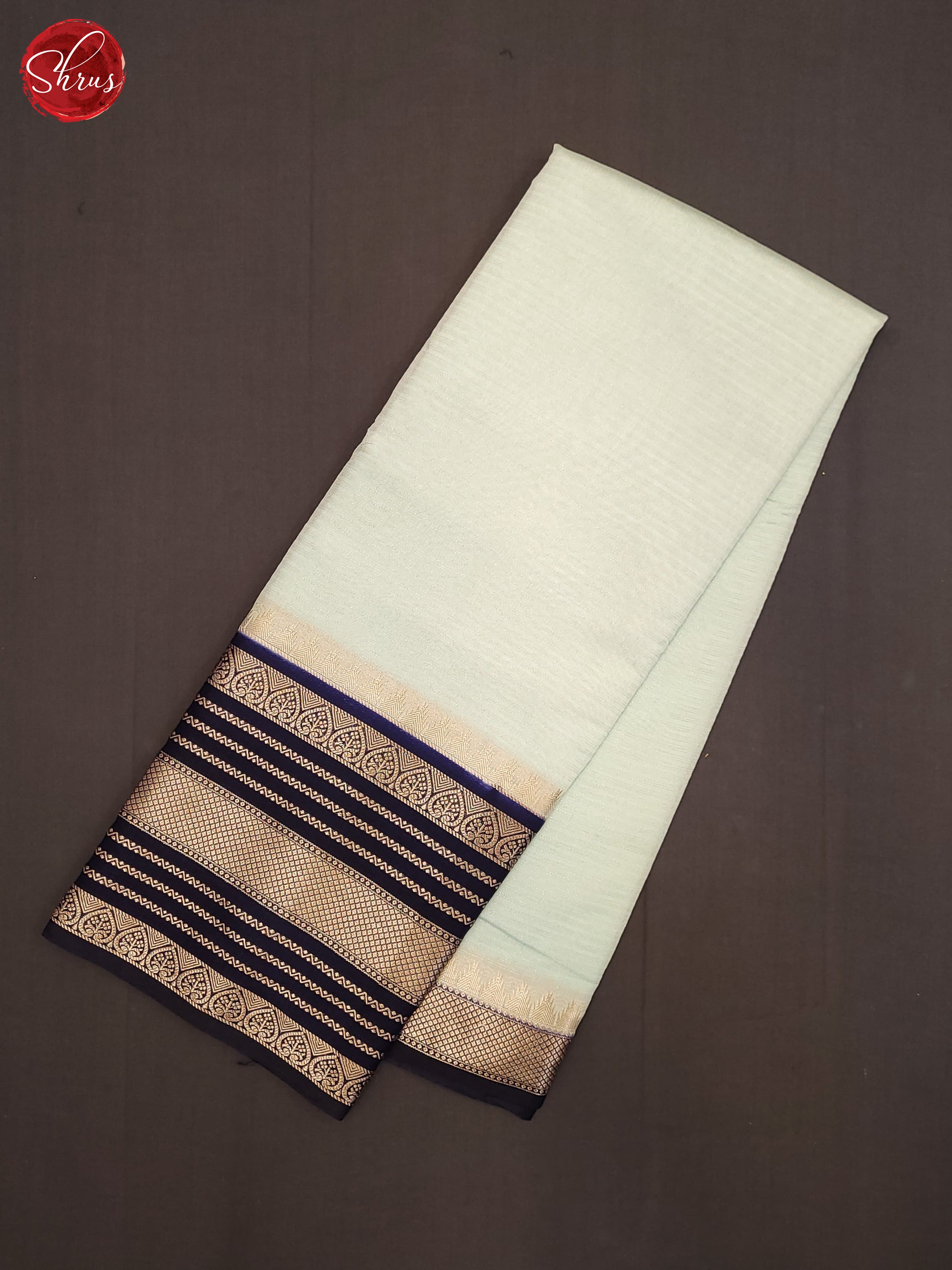 Aqua Blue & Blue- Semi Dupion Saree - Shop on ShrusEternity.com