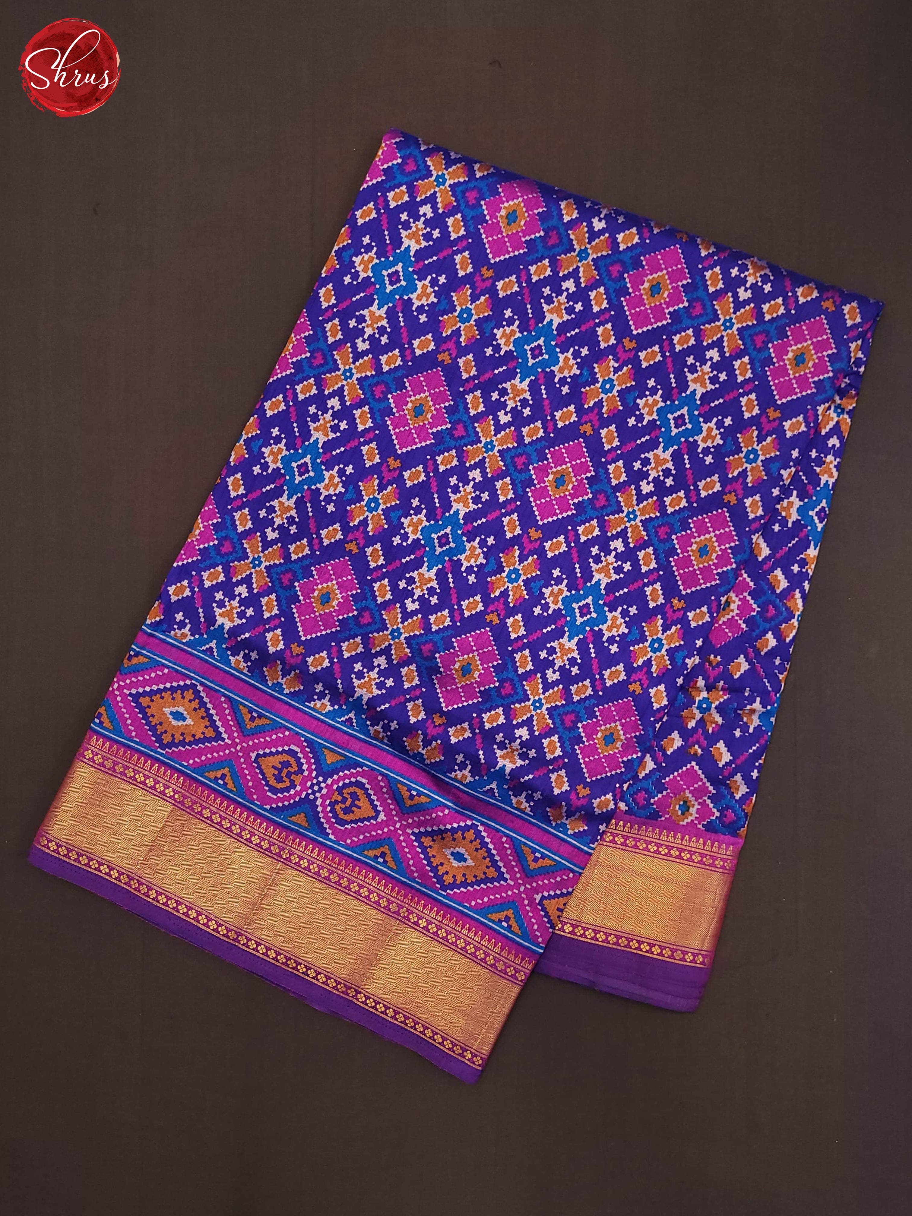 Blue & Purple - Semi Patola Saree - Shop on ShrusEternity.com