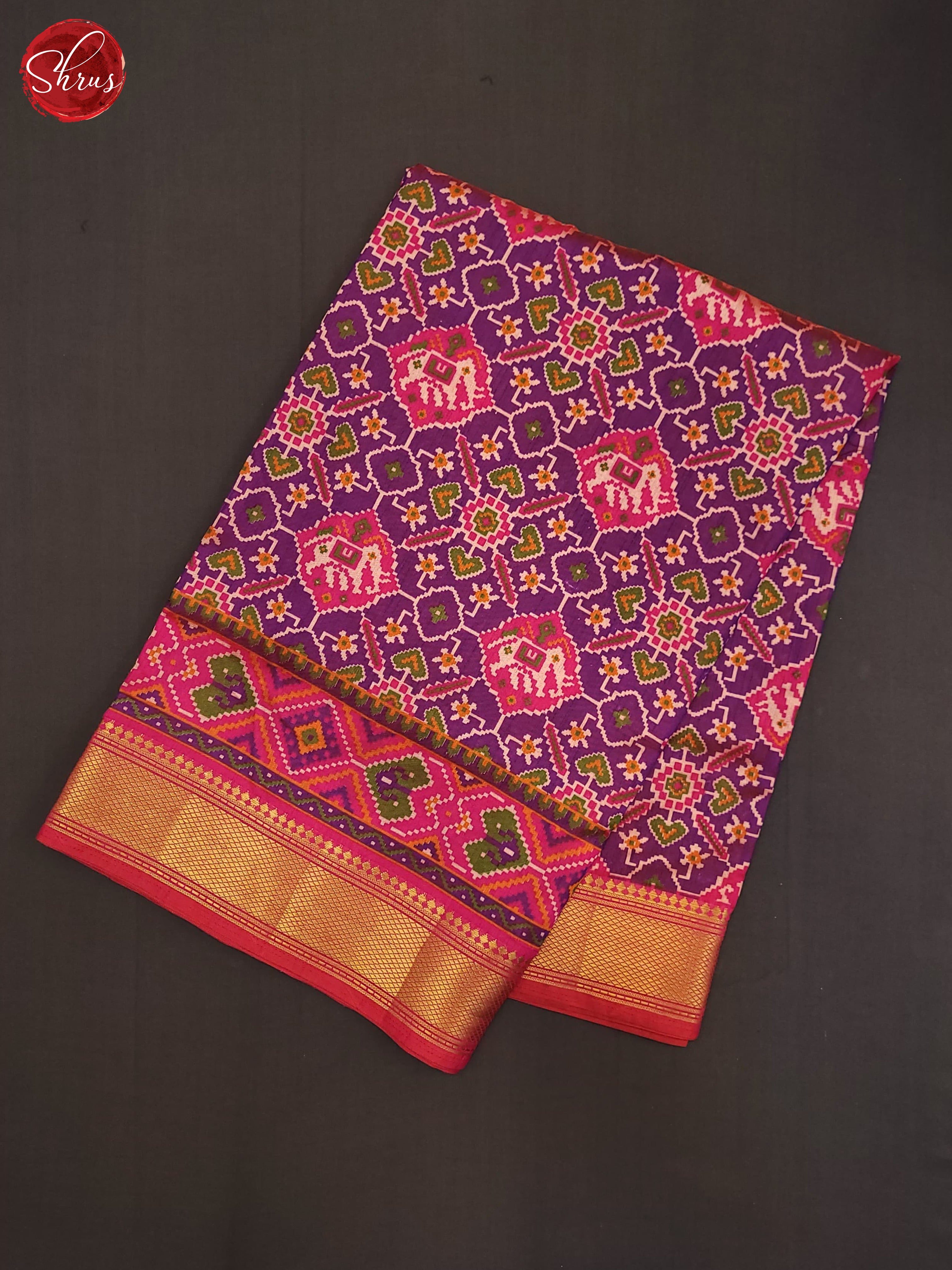 Purple & Pink - Semi Patola Saree - Shop on ShrusEternity.com